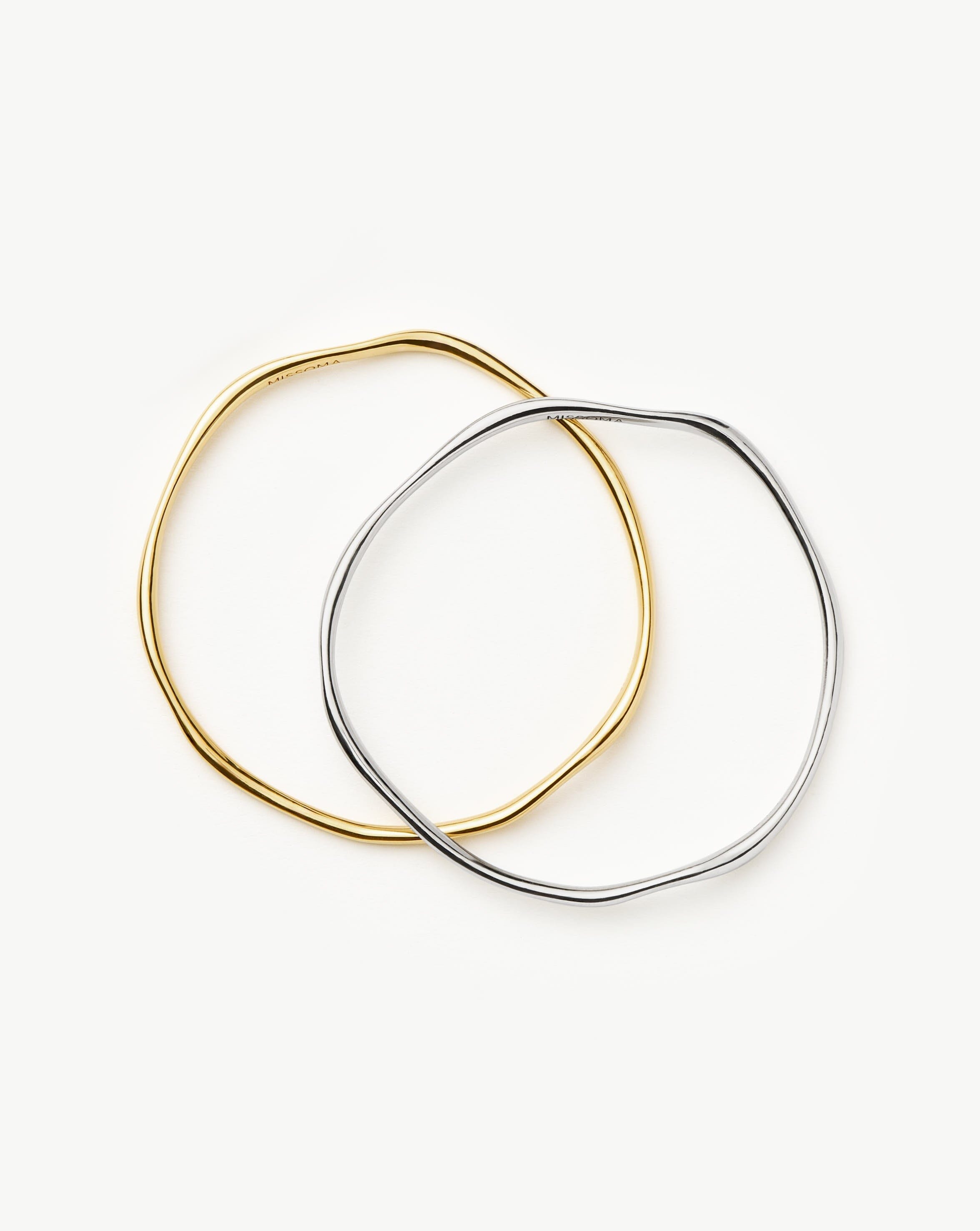 Molten Ripple Bangle Bracelet Set | Mixed Metal Bracelets Missoma 