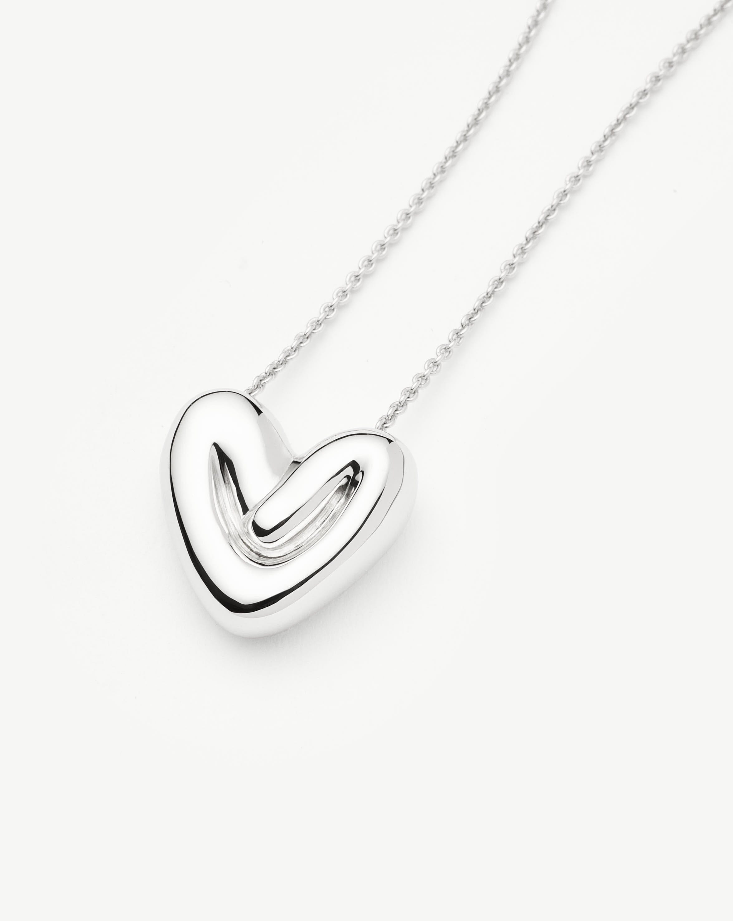 Puffy Heart Pendant Necklace | Silver Plated Necklaces Missoma 