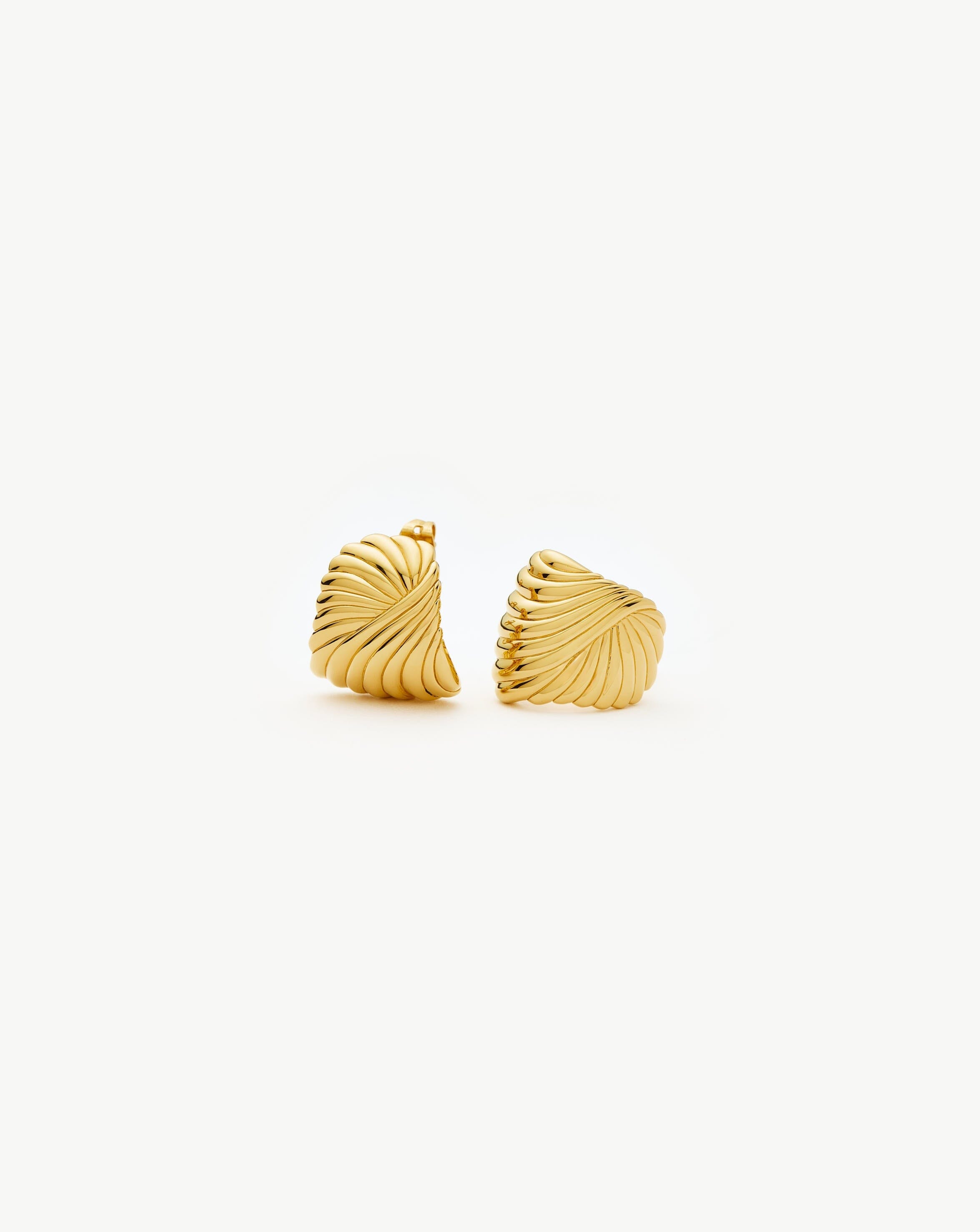 Ripple Stud Earrings | 18ct Gold Plated Earrings Missoma 