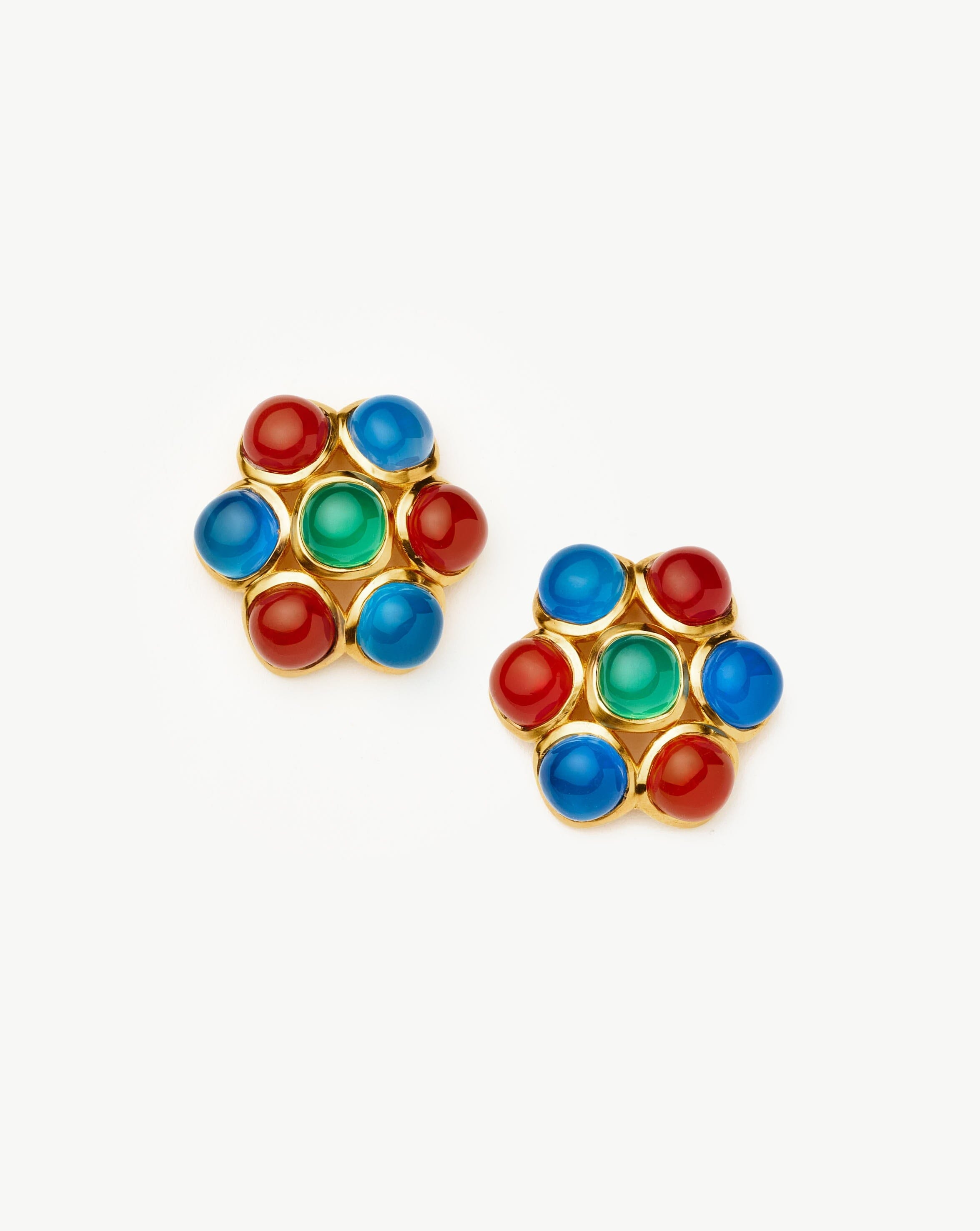 Rouje Lucia Gemstone Oversized Stud Earrings | 18ct Gold Plated Missoma 