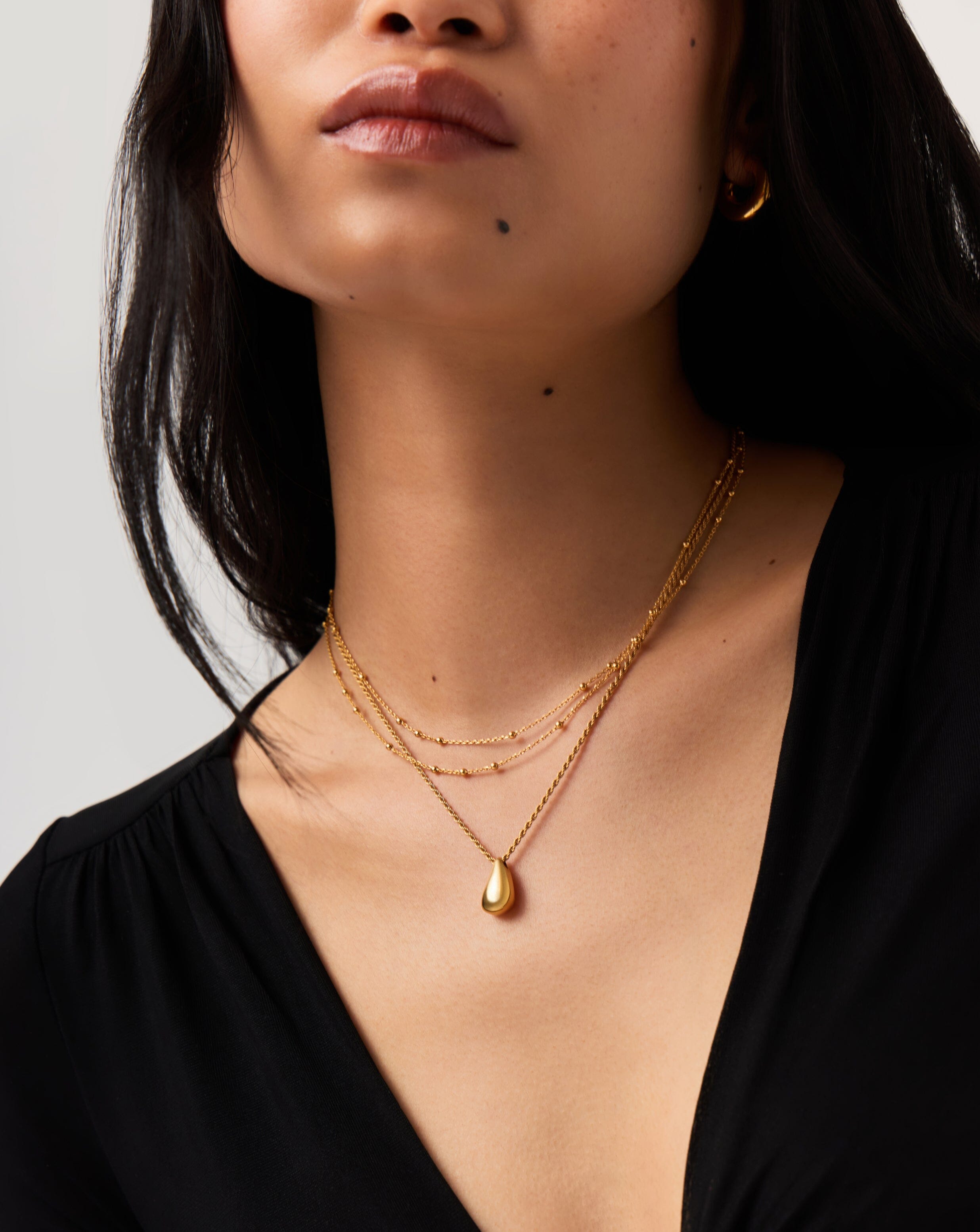 Savi Sculptural Droplet Pendant Necklace | 18ct Gold Vermeil Necklaces Missoma 