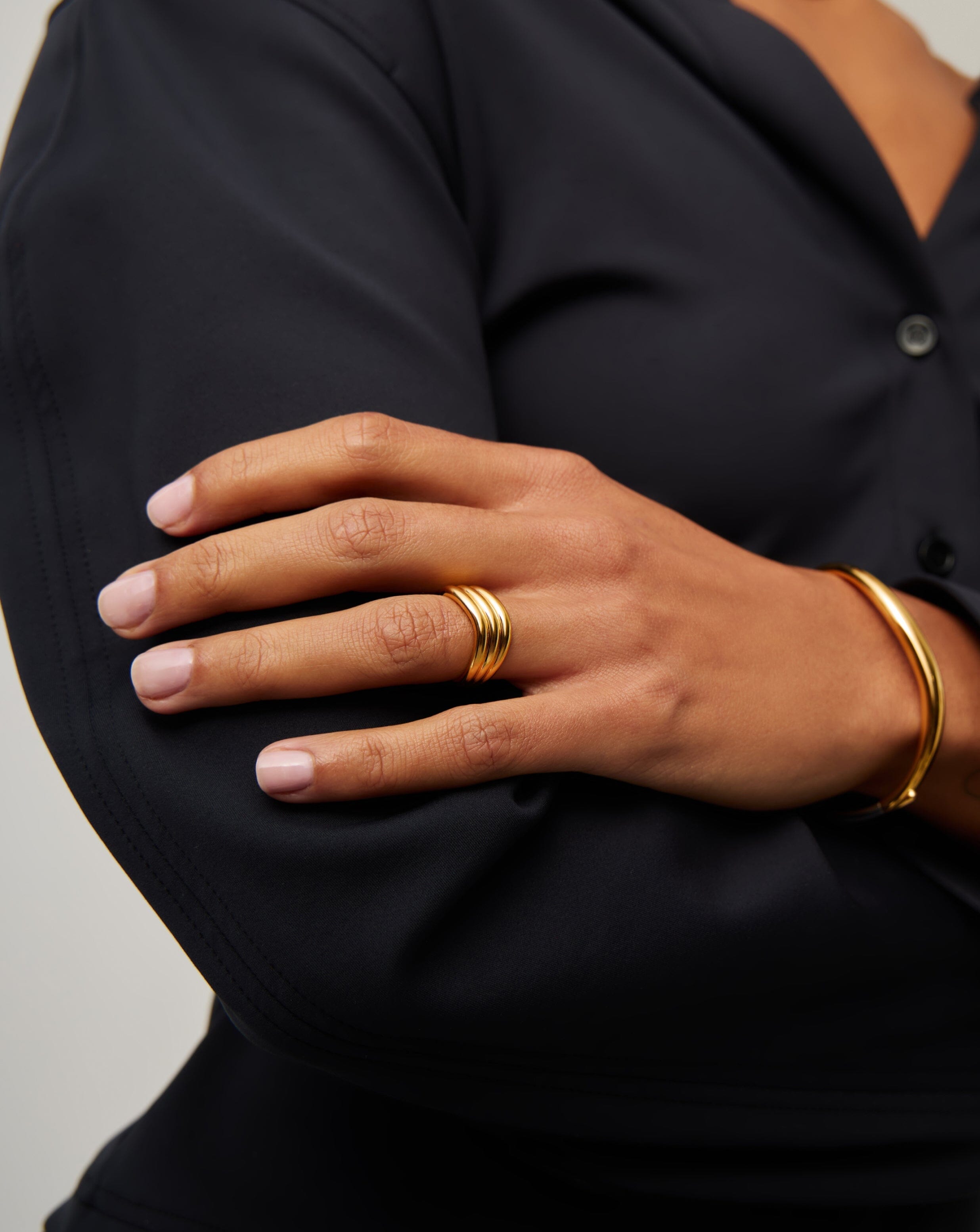 Savi Signature Triple Ring | 18ct Gold Plated Rings Missoma 