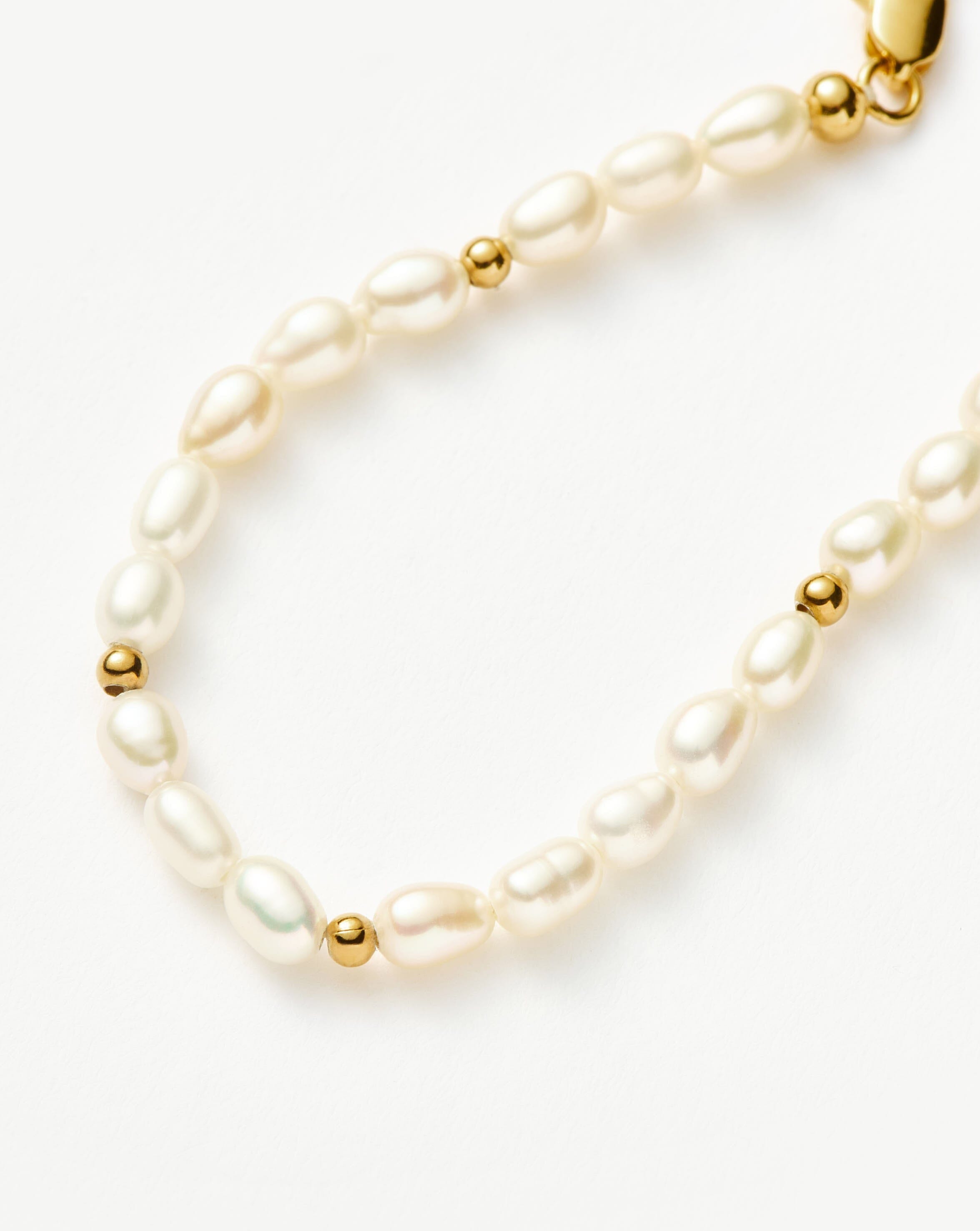 Seed Pearl Beaded Bracelet | 18ct Gold Plated/Pearl Bracelets Missoma 