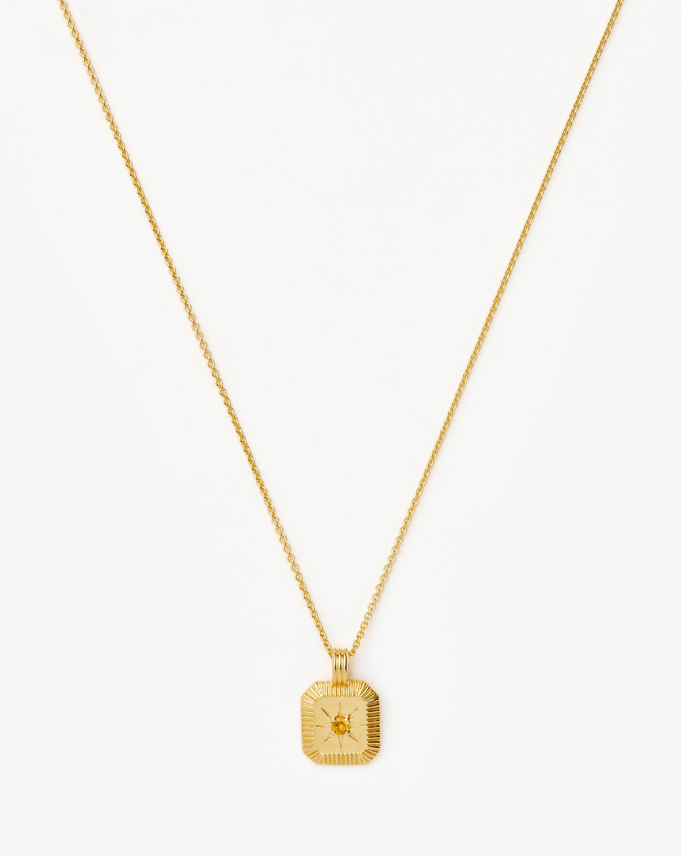 Star Ridge Birthstone Pendant Necklace | 18ct Gold Vermeil/Citrine Necklaces Missoma 