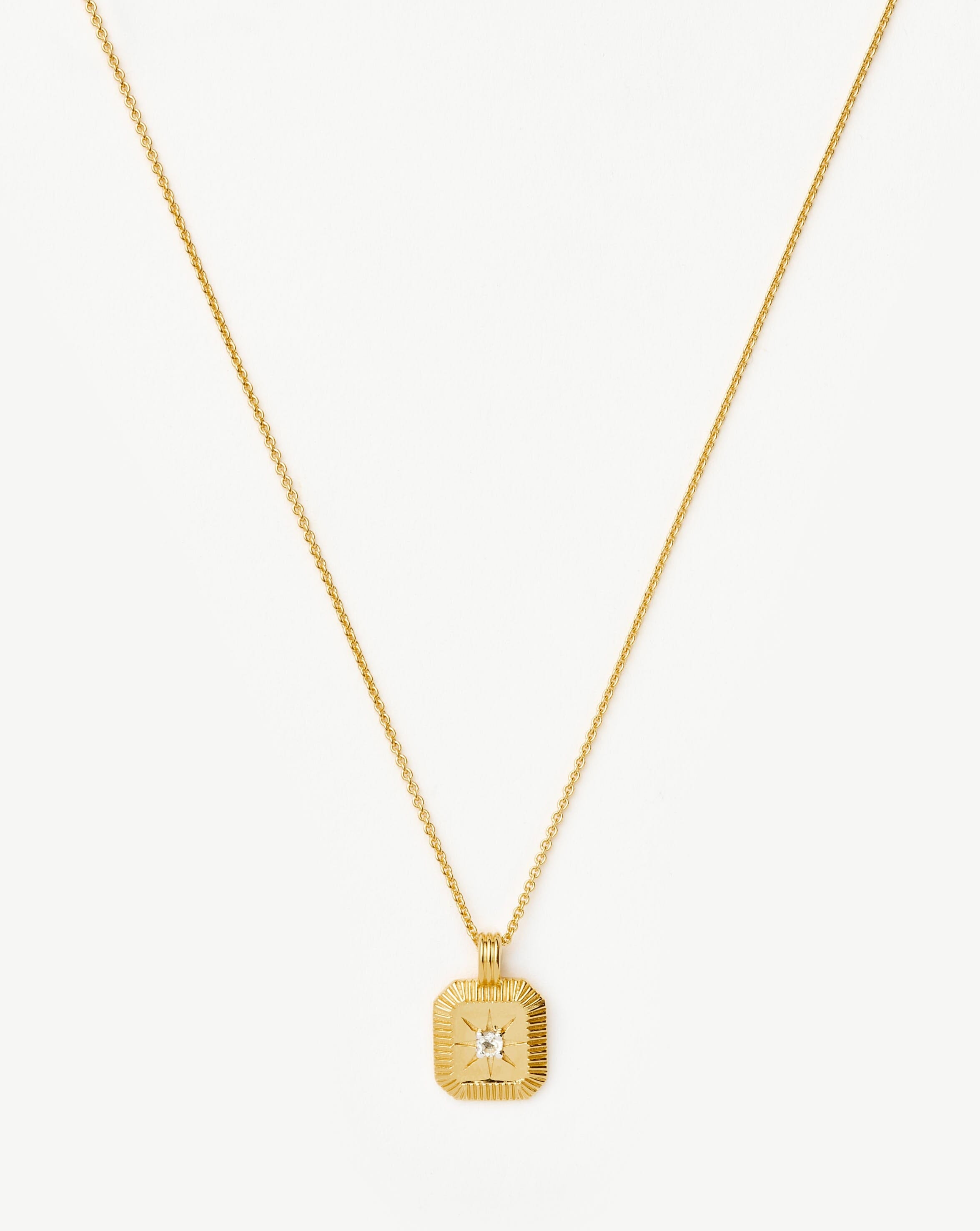 Star Ridge Birthstone Pendant Necklace | 18ct Gold Vermeil/Crystal Necklaces Missoma 