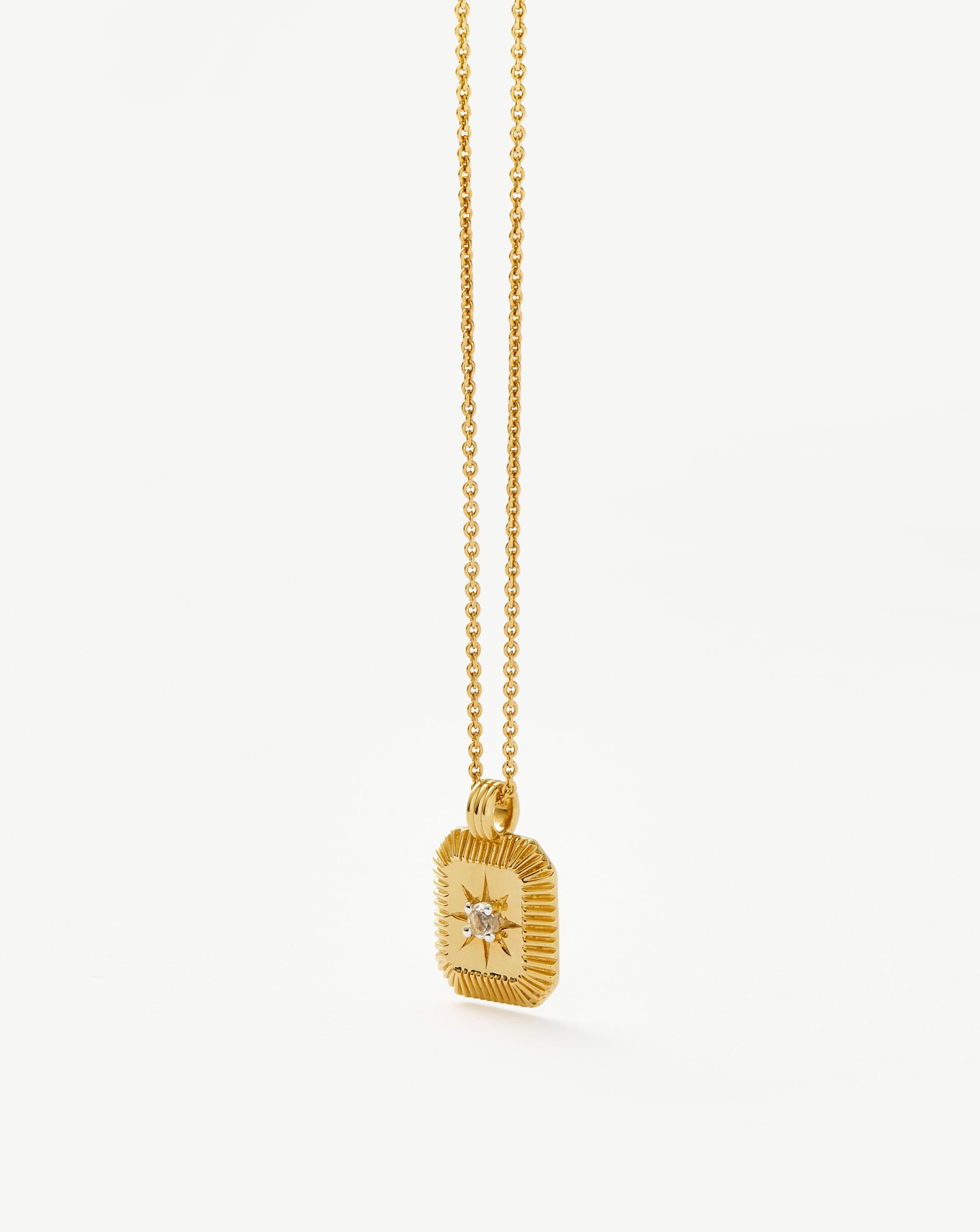 Star Ridge Birthstone Pendant Necklace | 18ct Gold Vermeil/Natural Crystal Necklaces Missoma 