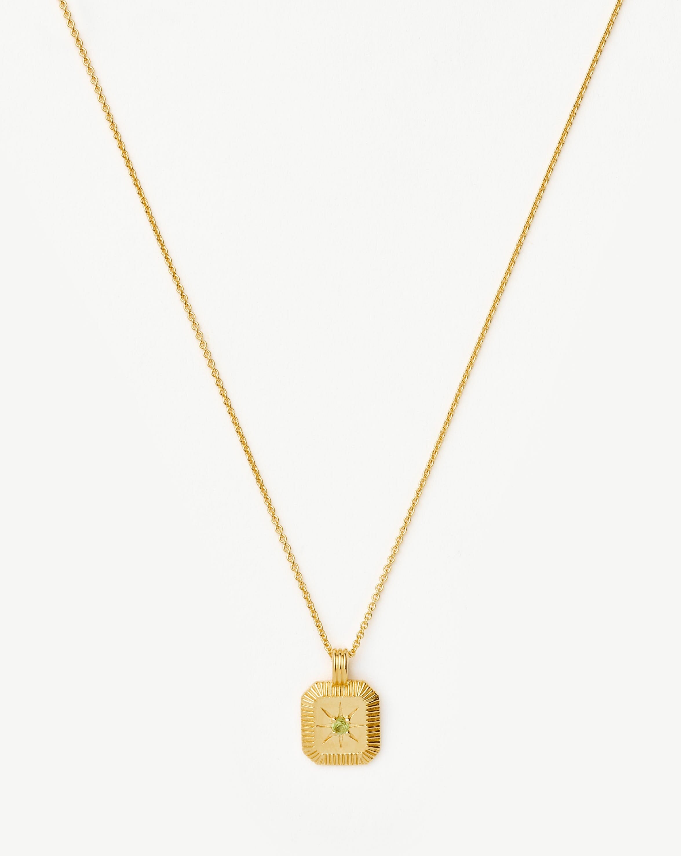 Star Ridge Birthstone Pendant Necklace | 18ct Gold Vermeil/Peridot Necklaces Missoma 