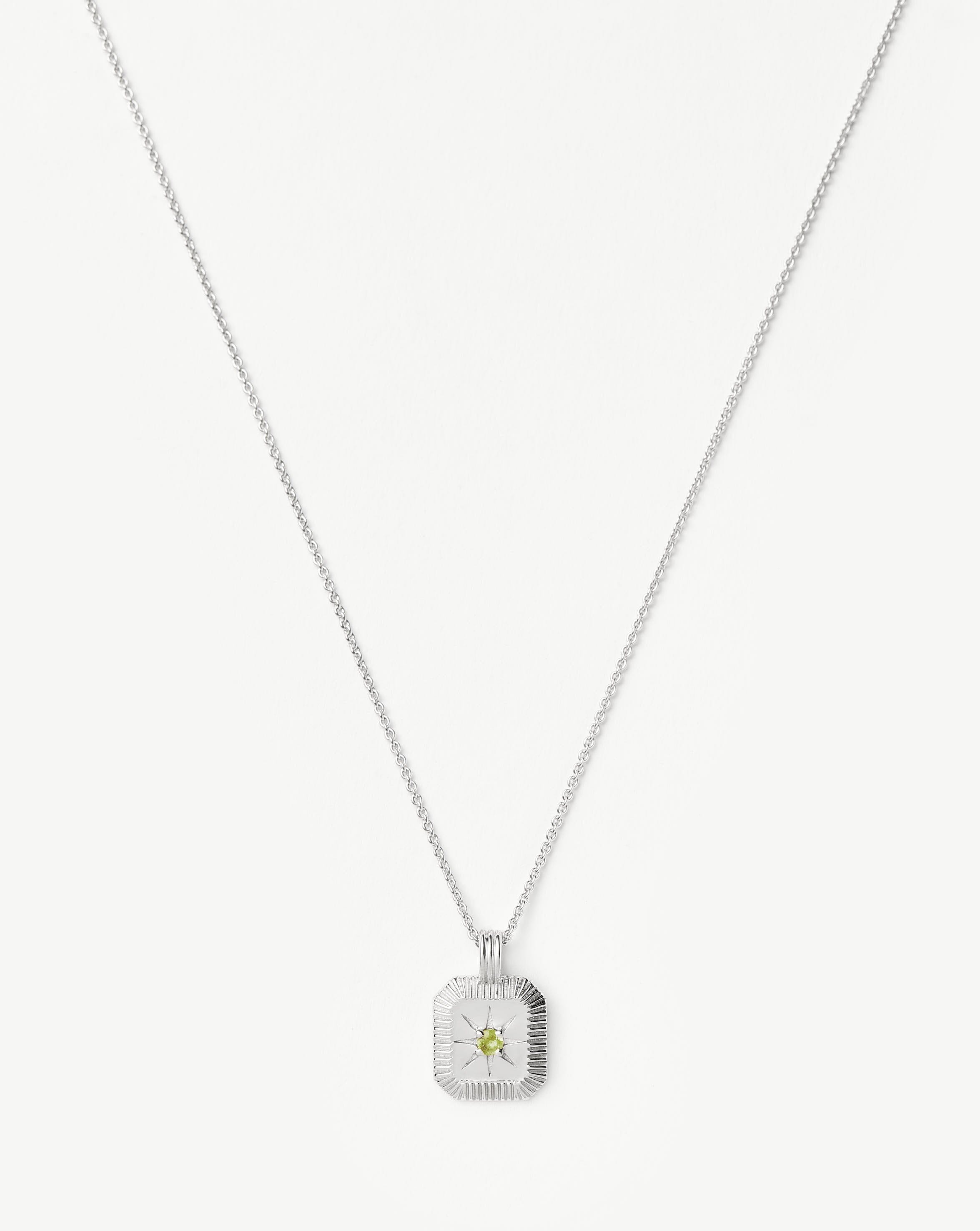 Star Ridge Birthstone Pendant Necklace - Peridot/August Necklaces Missoma 