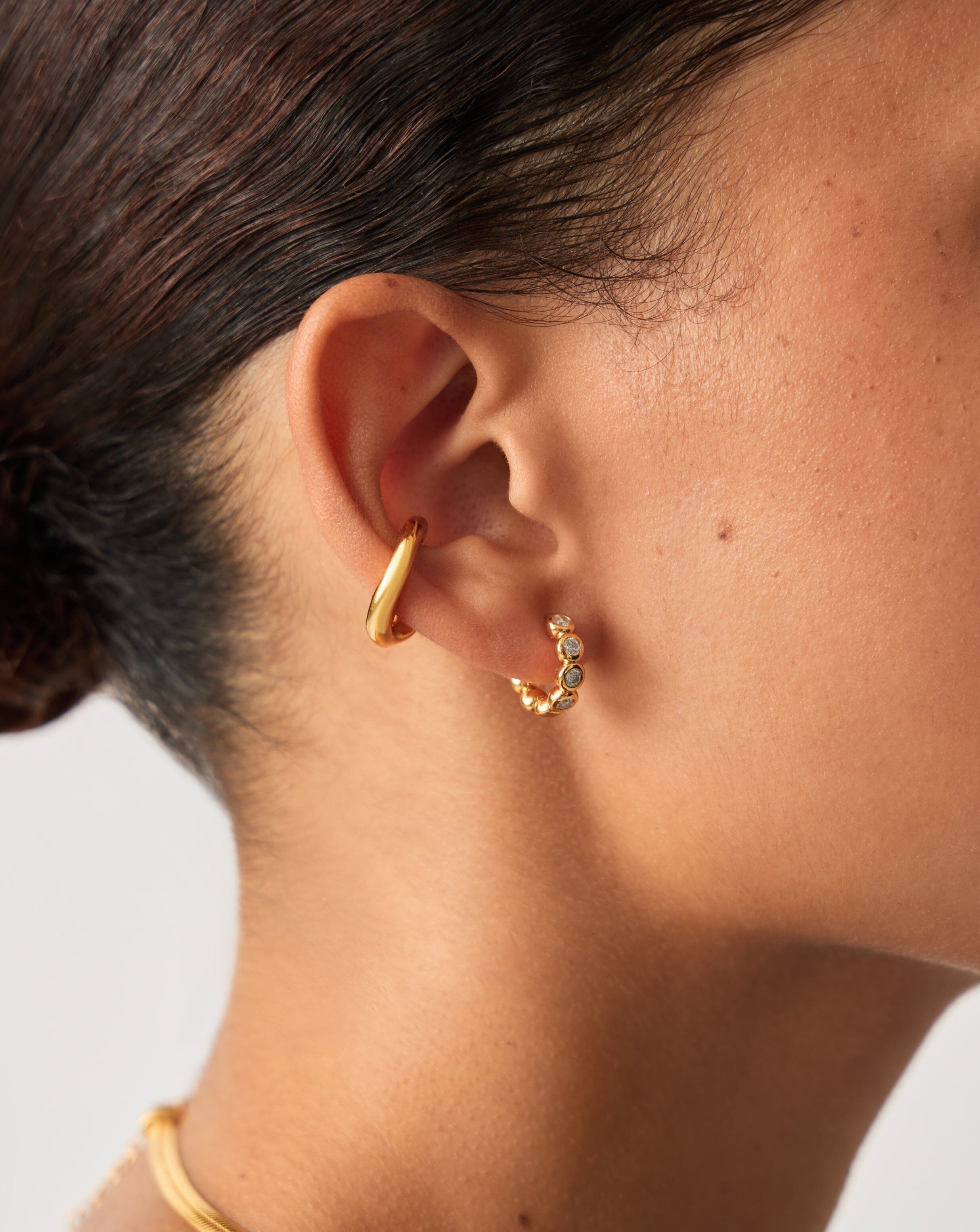 Tennis Small Hoop Earrings| 18ct Gold Vermeil Cubic Zirconia Earrings Missoma 