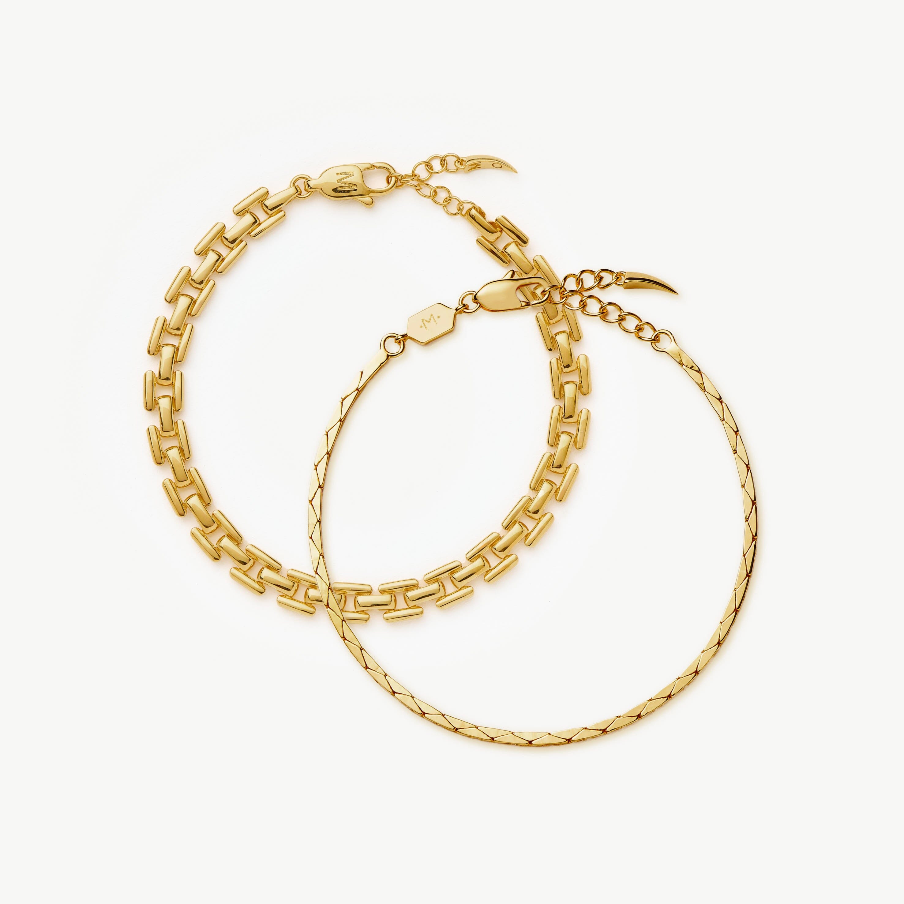 Timepiece & Snake Chain Bracelet Set | 18ct Gold Plated Bracelets Missoma 