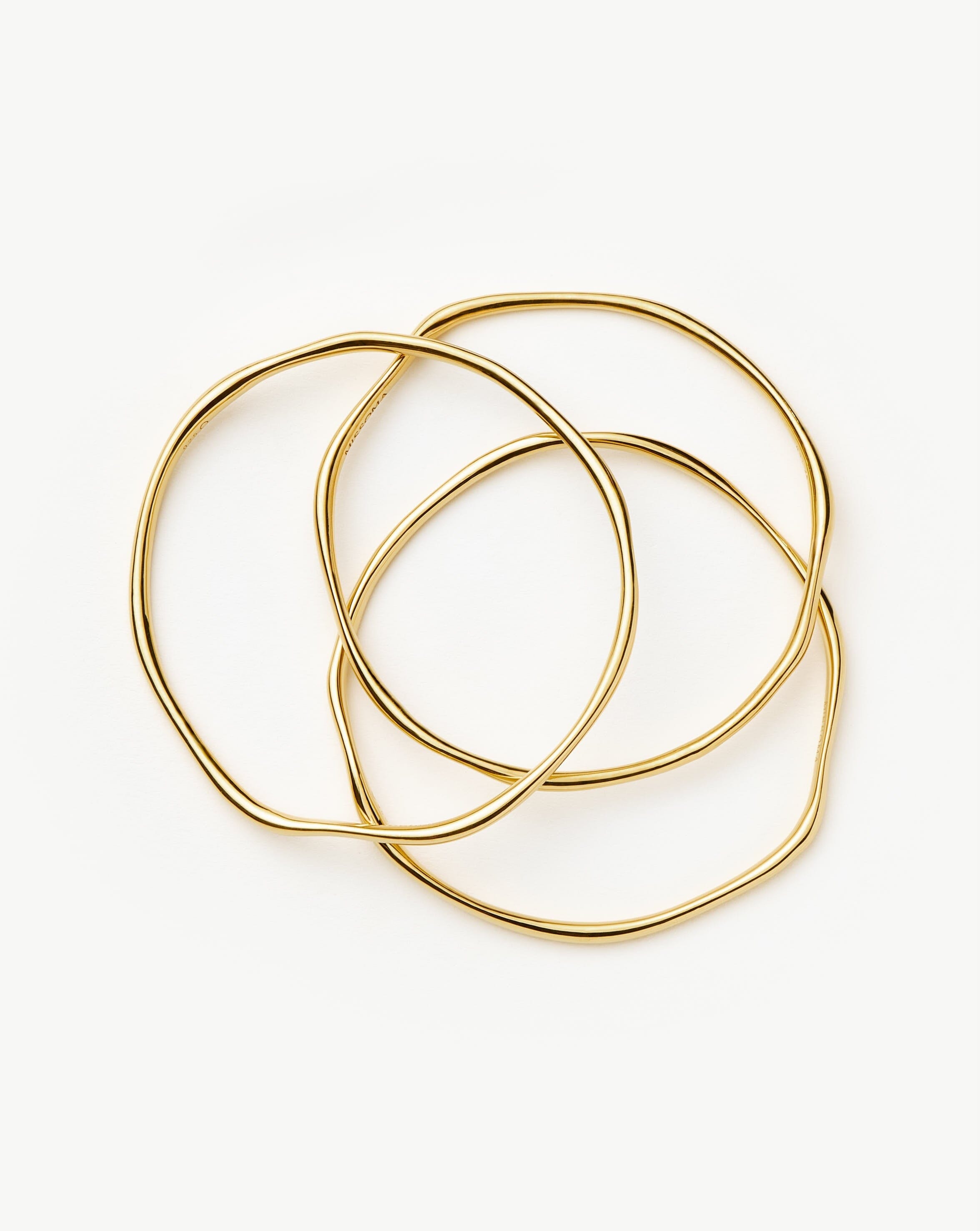 Trio Molten Ripple Bangle Bracelet Set | 18ct Gold Vermeil Bracelets Missoma 