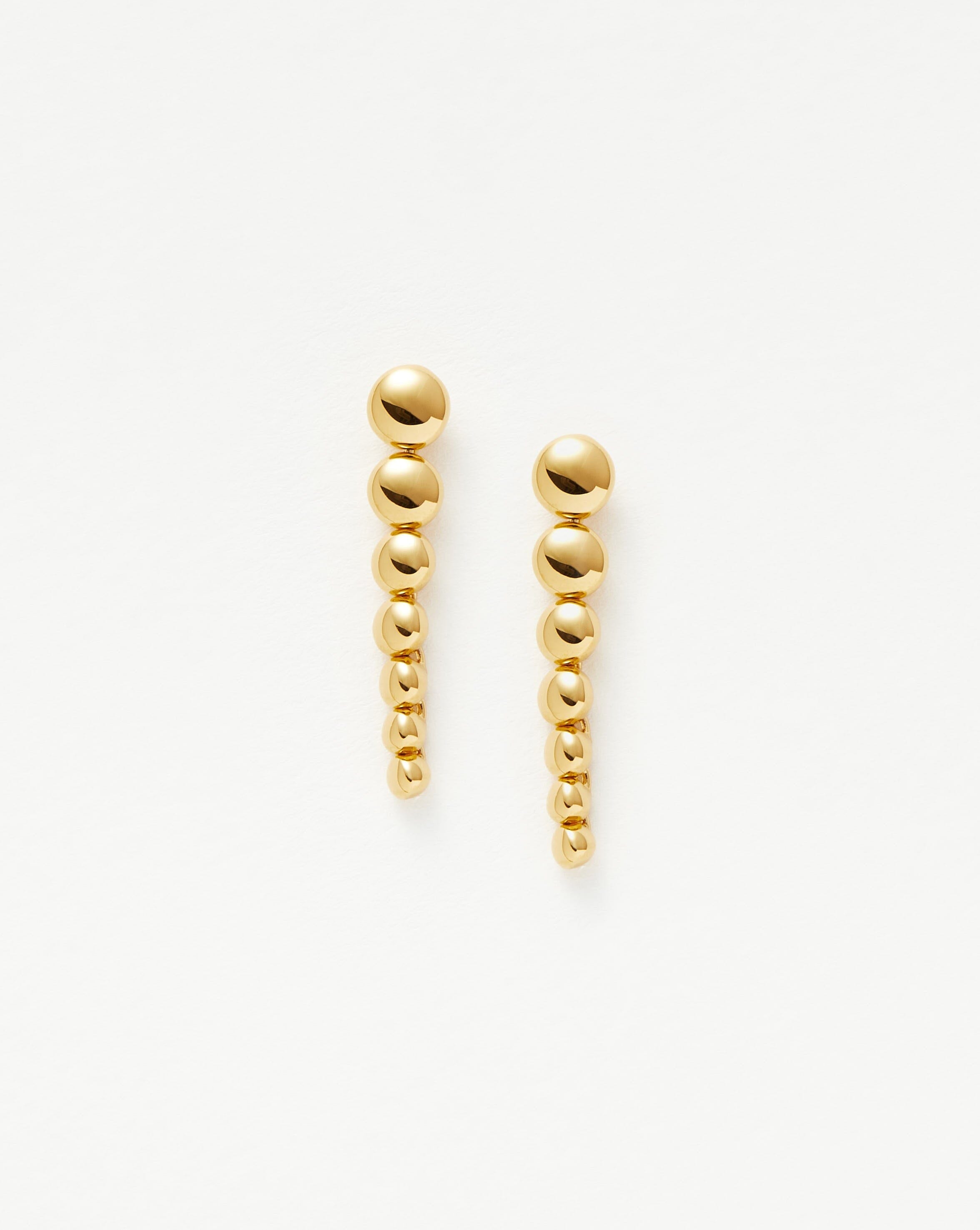 Articulated Beaded Drop Stud Earrings | 18ct Gold Plated Vermeil Earrings Missoma 