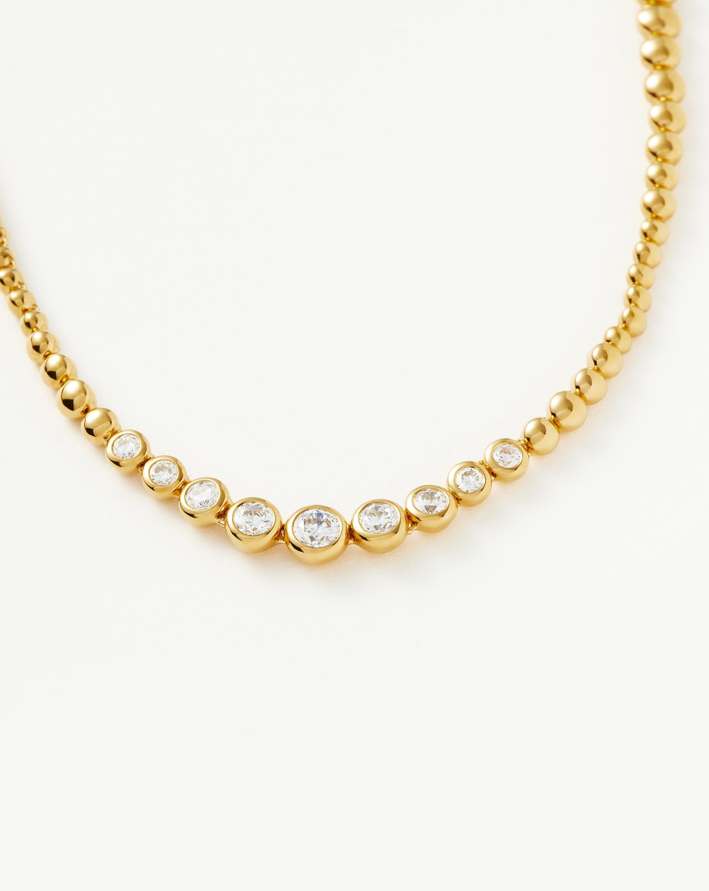 Articulated Reversible Beaded Stone Choker | 18ct Gold Plated Vermeil/Cubic Zirconia Necklaces Missoma 