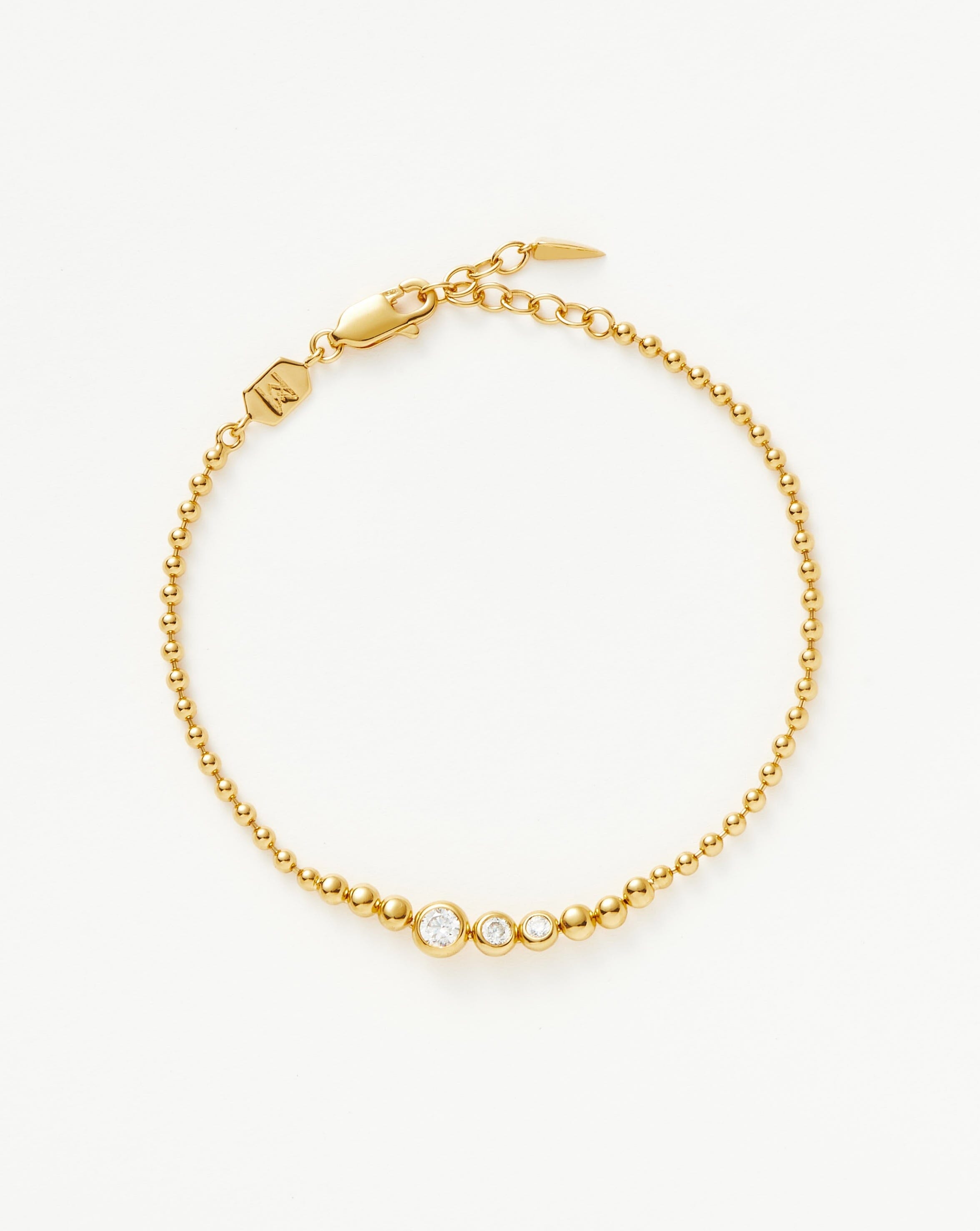 Articulated Reversible Stone Beaded Bracelet | 18ct Gold Plated Vermeil/Cubic Zirconia Bracelets Missoma 