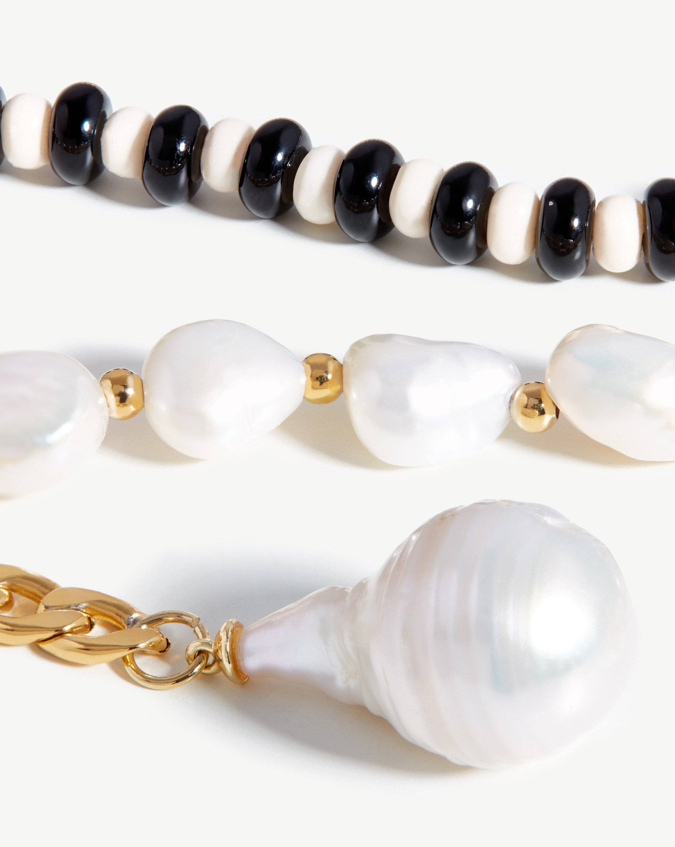 Baroque Pearl & Beaded Figaro Chain Belt Accessories Missoma 