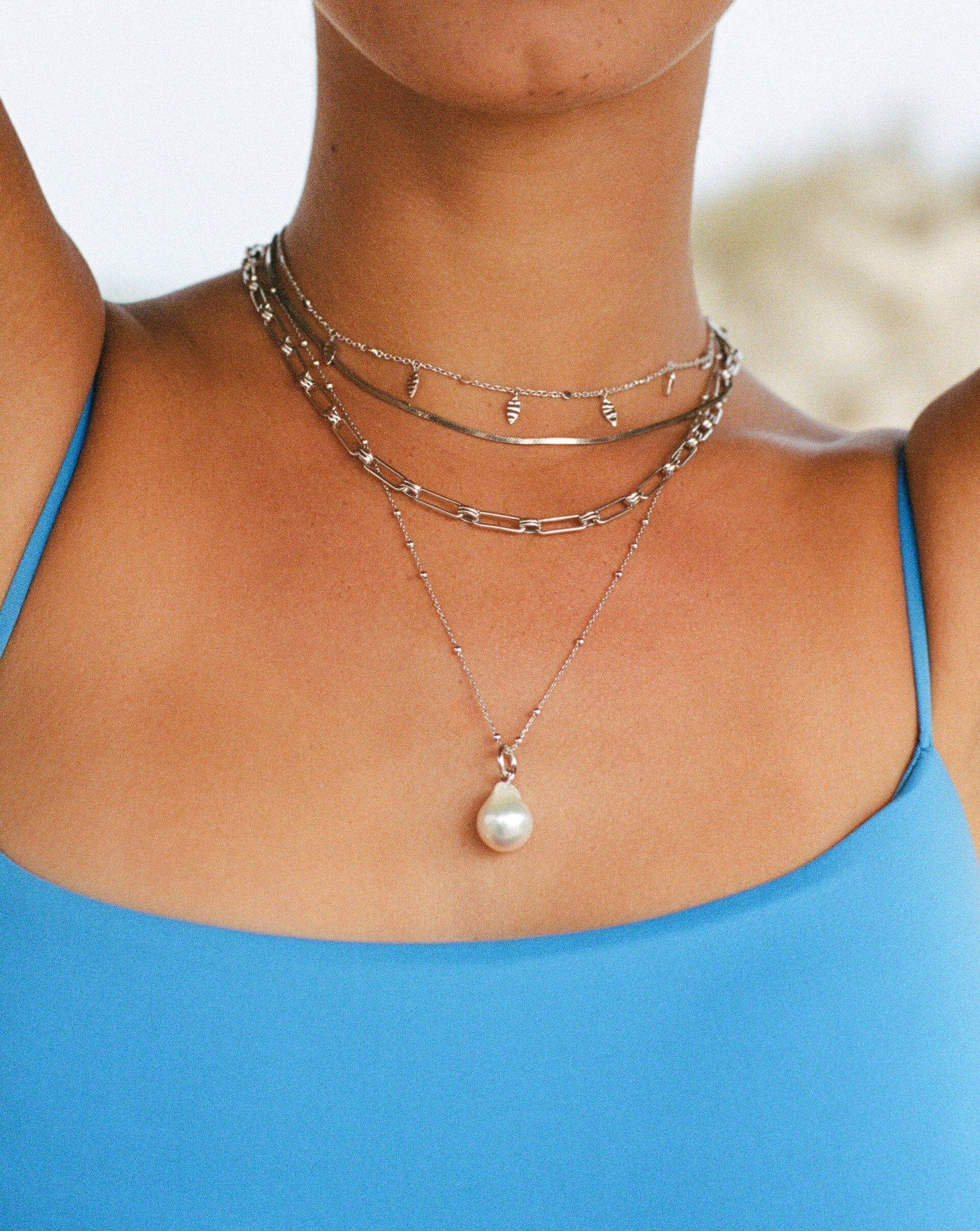 Baroque Pearl Chain Necklace | Sterling Silver/Pearl Necklaces Missoma 