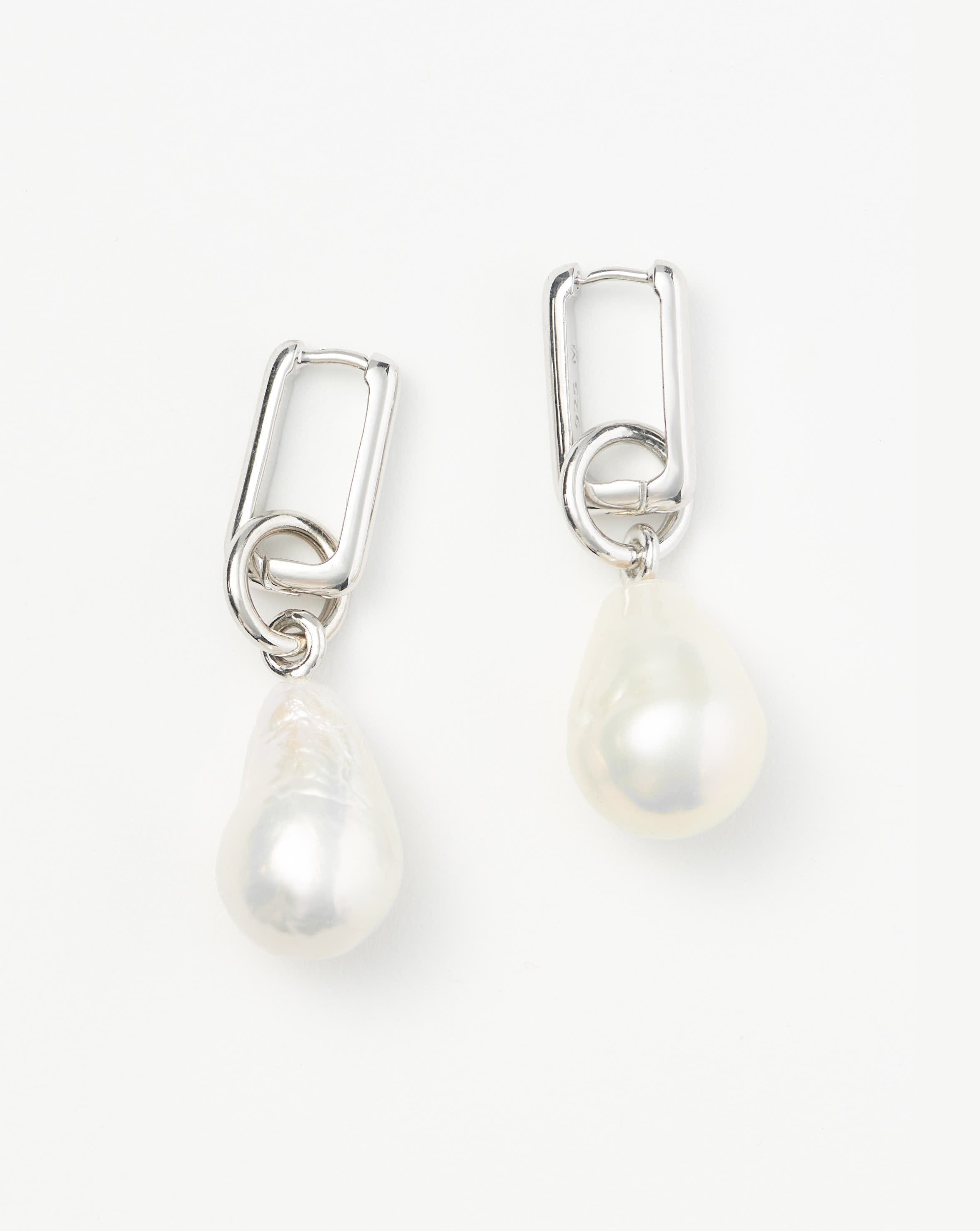 Baroque Pearl Ovate Earrings | Sterling Silver/Pearl Earrings Missoma 
