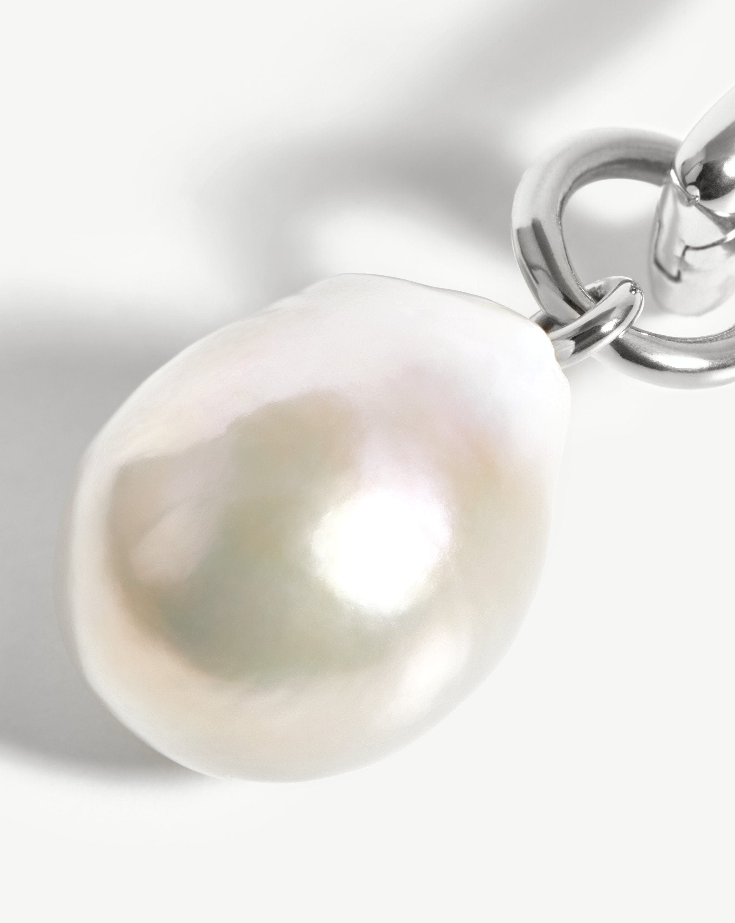 Baroque Pearl Single Ovate Earring | Sterling Silver/Pearl Earrings Missoma 
