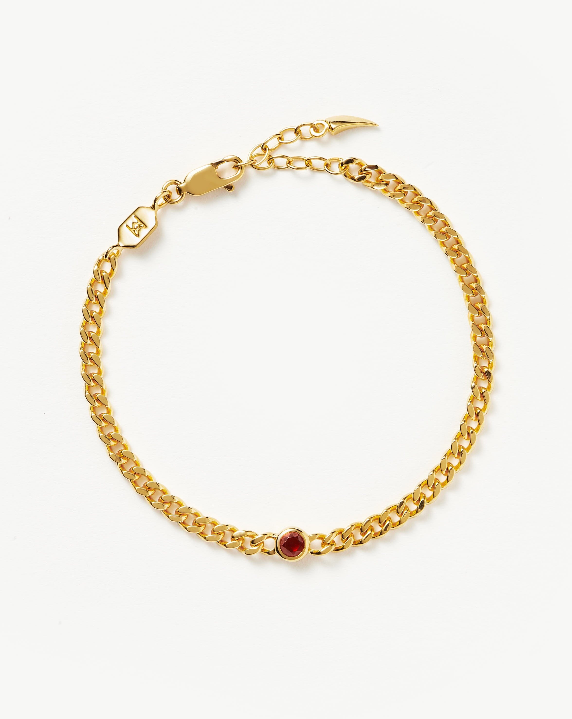 Birthstone Chain Bracelet - January | 18ct Gold Plated Vermeil/Garnet Bracelets Missoma 