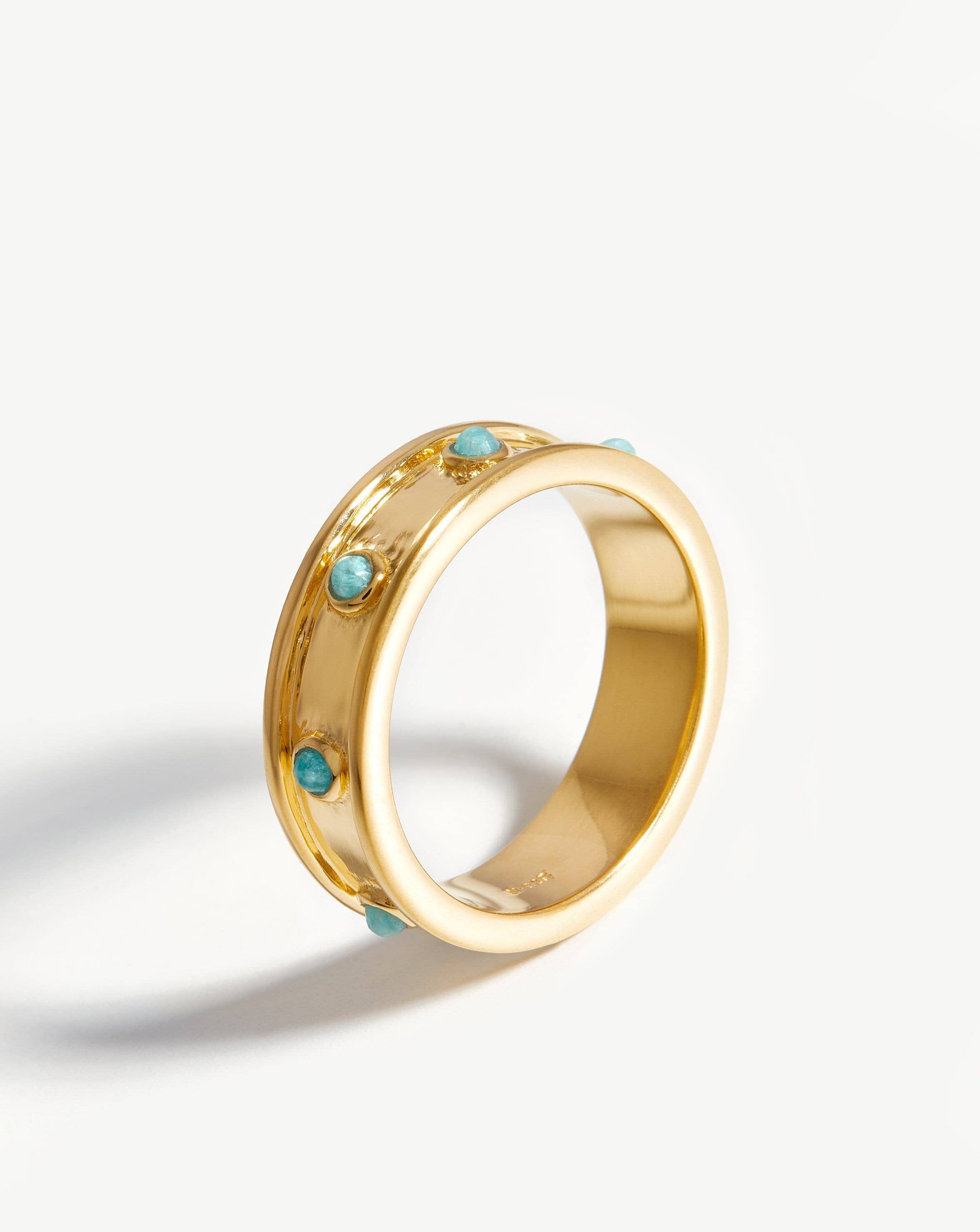 Calima Ring | 18ct Gold Plated Vermeil/Amazonite Rings Missoma 