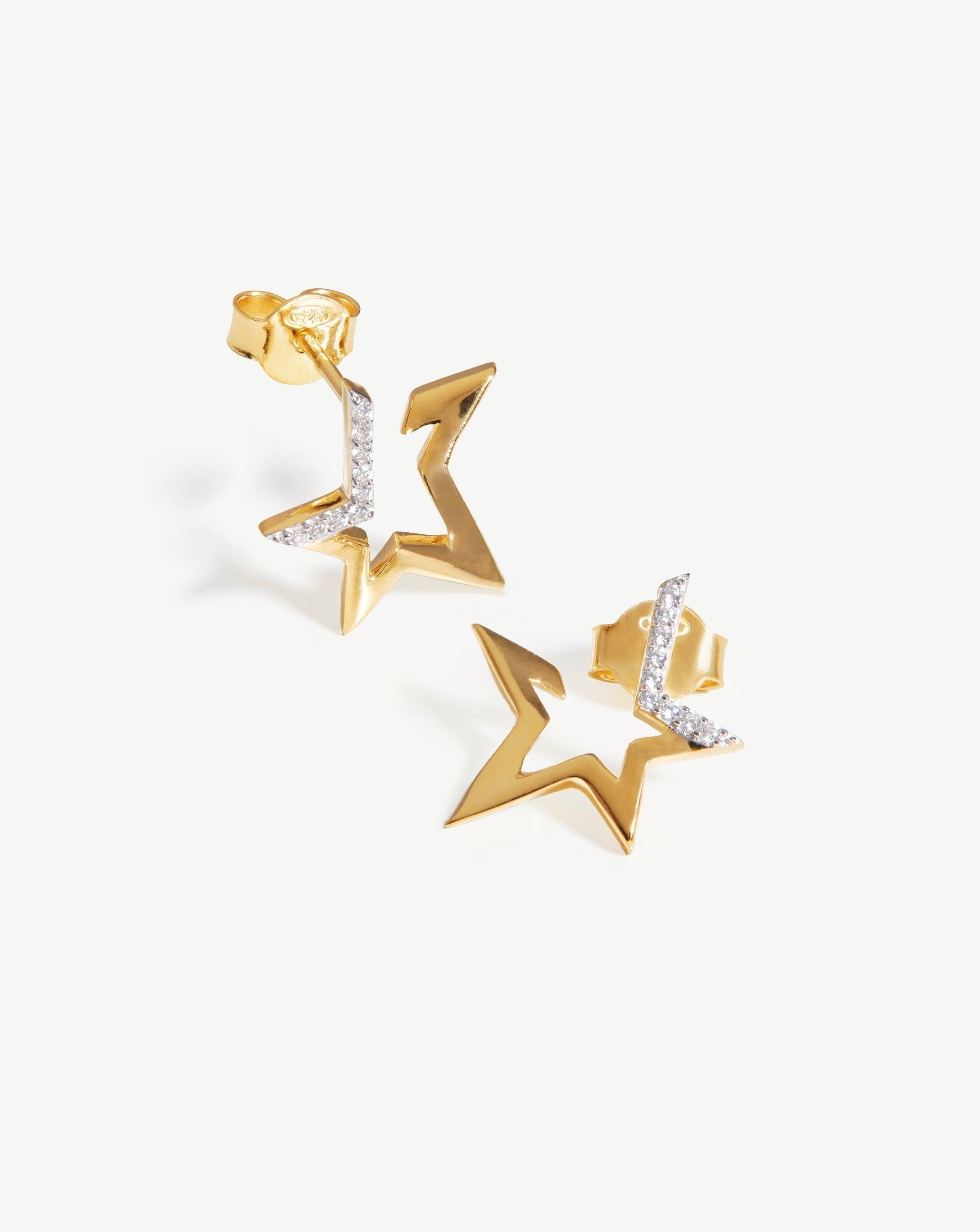 Celestial Pave Star Huggies | 18ct Gold Plated Vermeil/Cubic Zirconia Earrings Missoma 