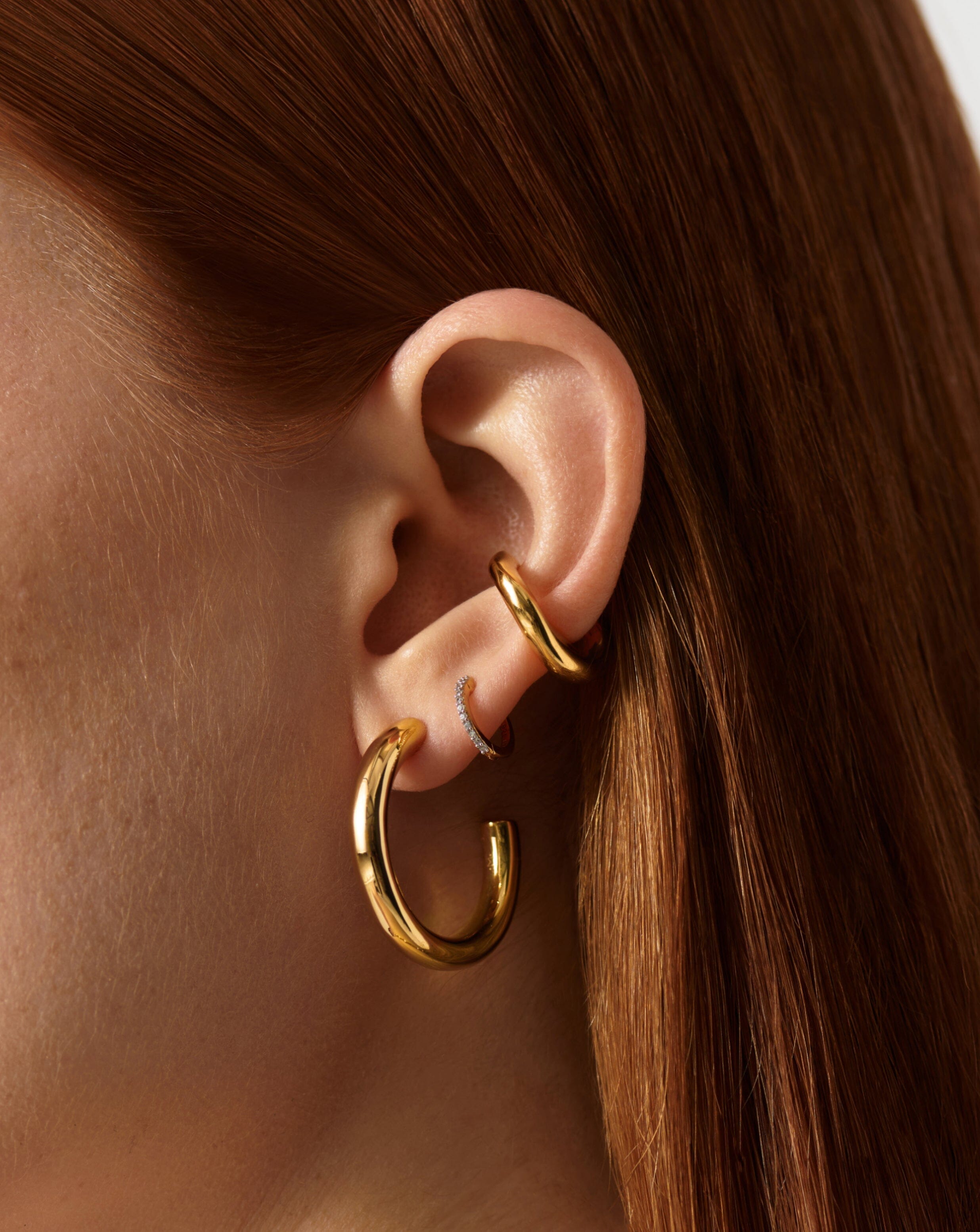 Chubby Tunnel Large Hoop Earrings | 18ct Gold Plated Earrings Missoma 