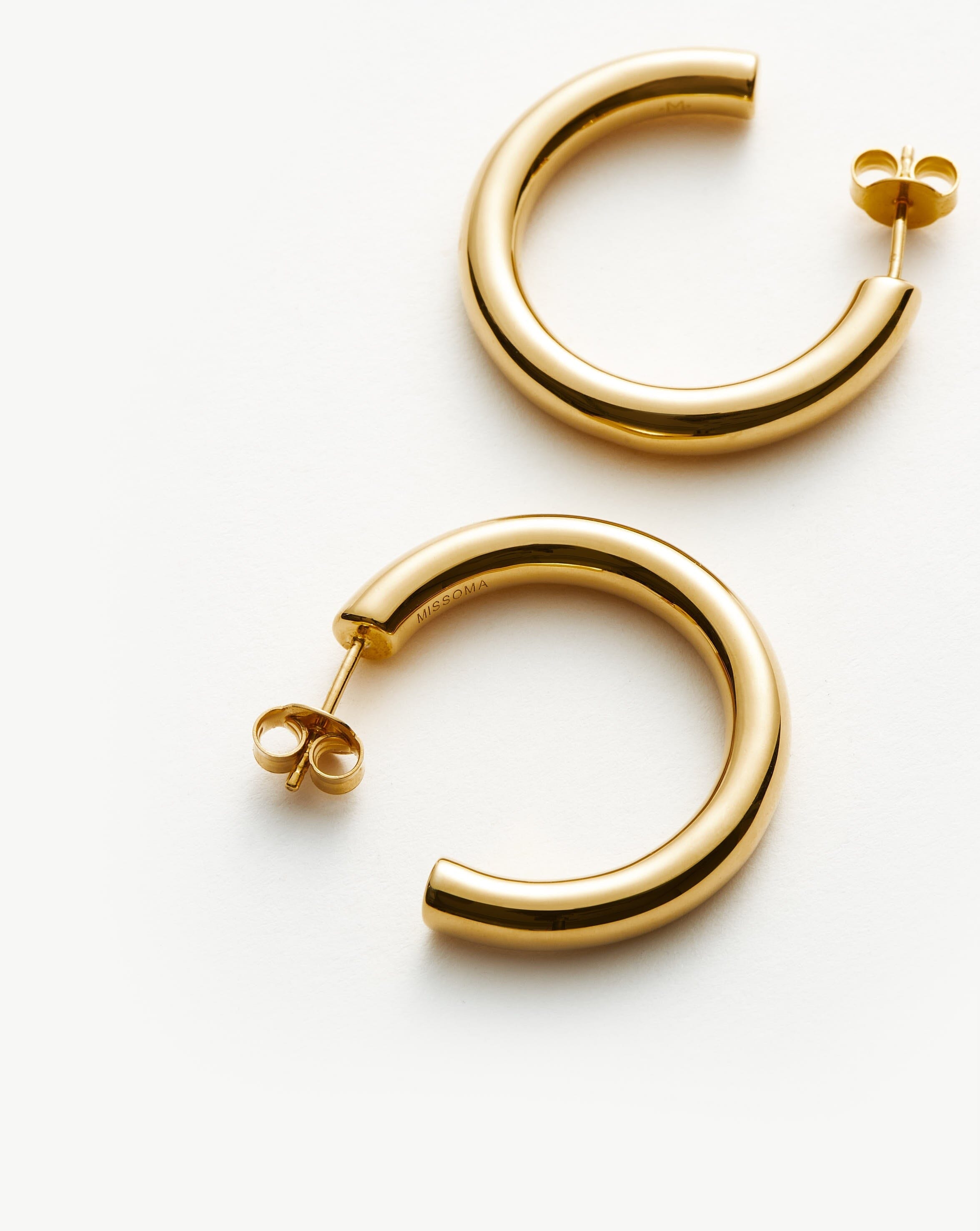 Chubby Tunnel Large Hoop Earrings | 18ct Gold Plated Earrings Missoma 