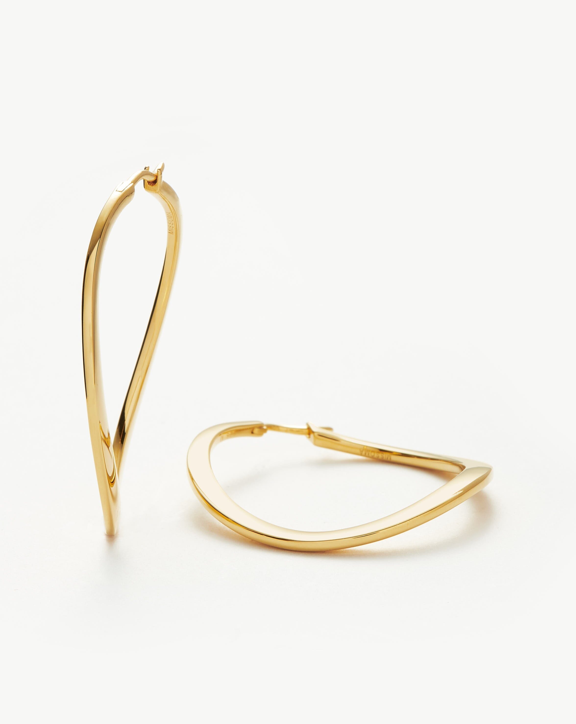 Classic Curve Large Hoop Earrings | 18ct Gold Plated Vermeil Earrings Missoma 