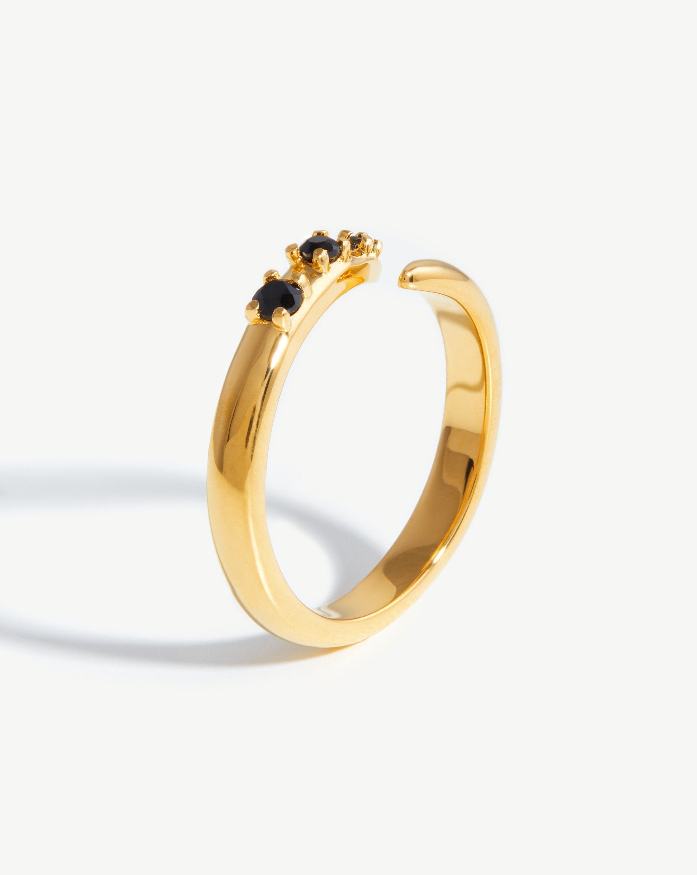 Claw Studded Ring | 18ct Gold Plated Vermeil/Black Onyx Rings Missoma 