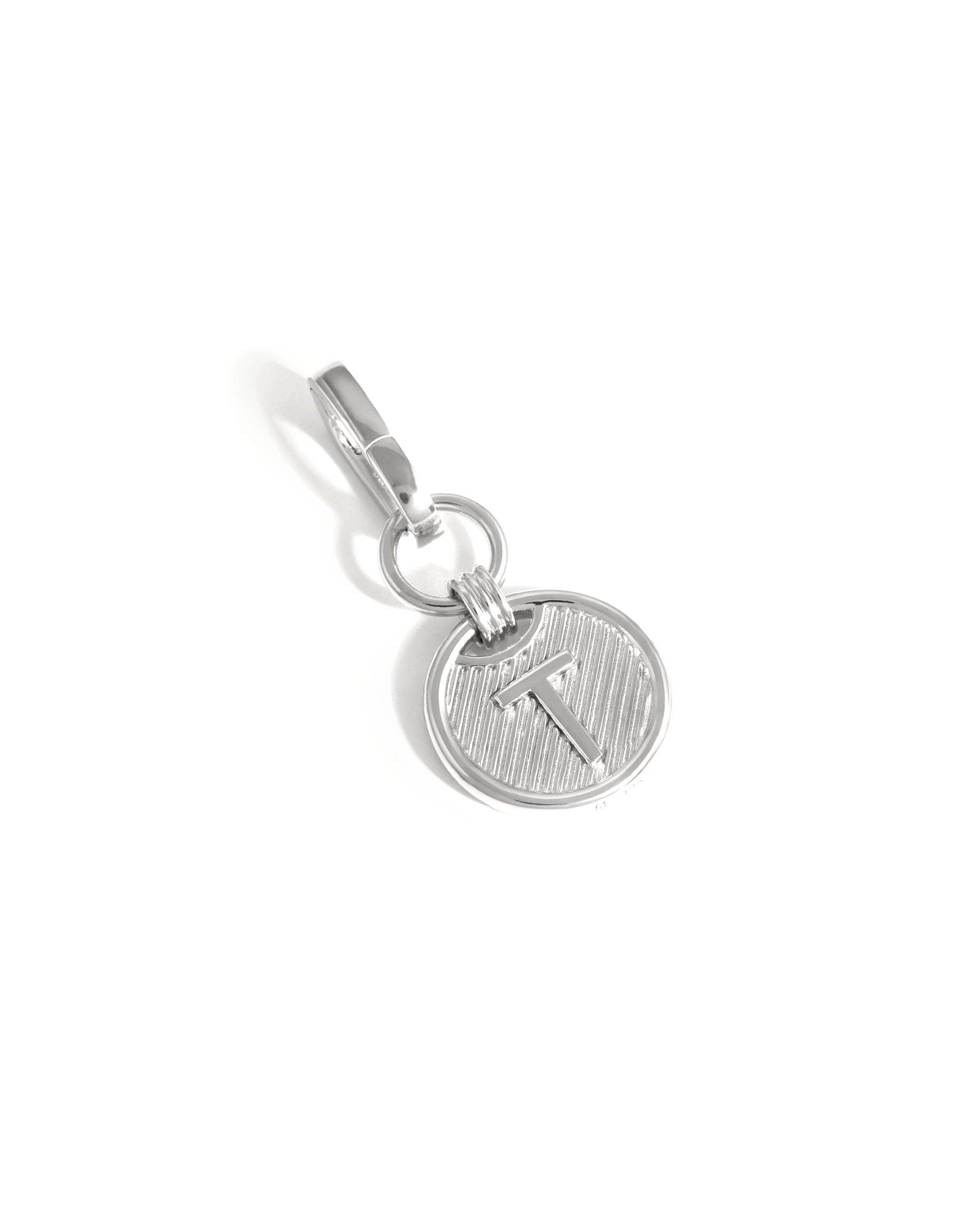 Clip-On Initial Pendant - Initial T | Silver Plated Charms & Pendants Missoma 