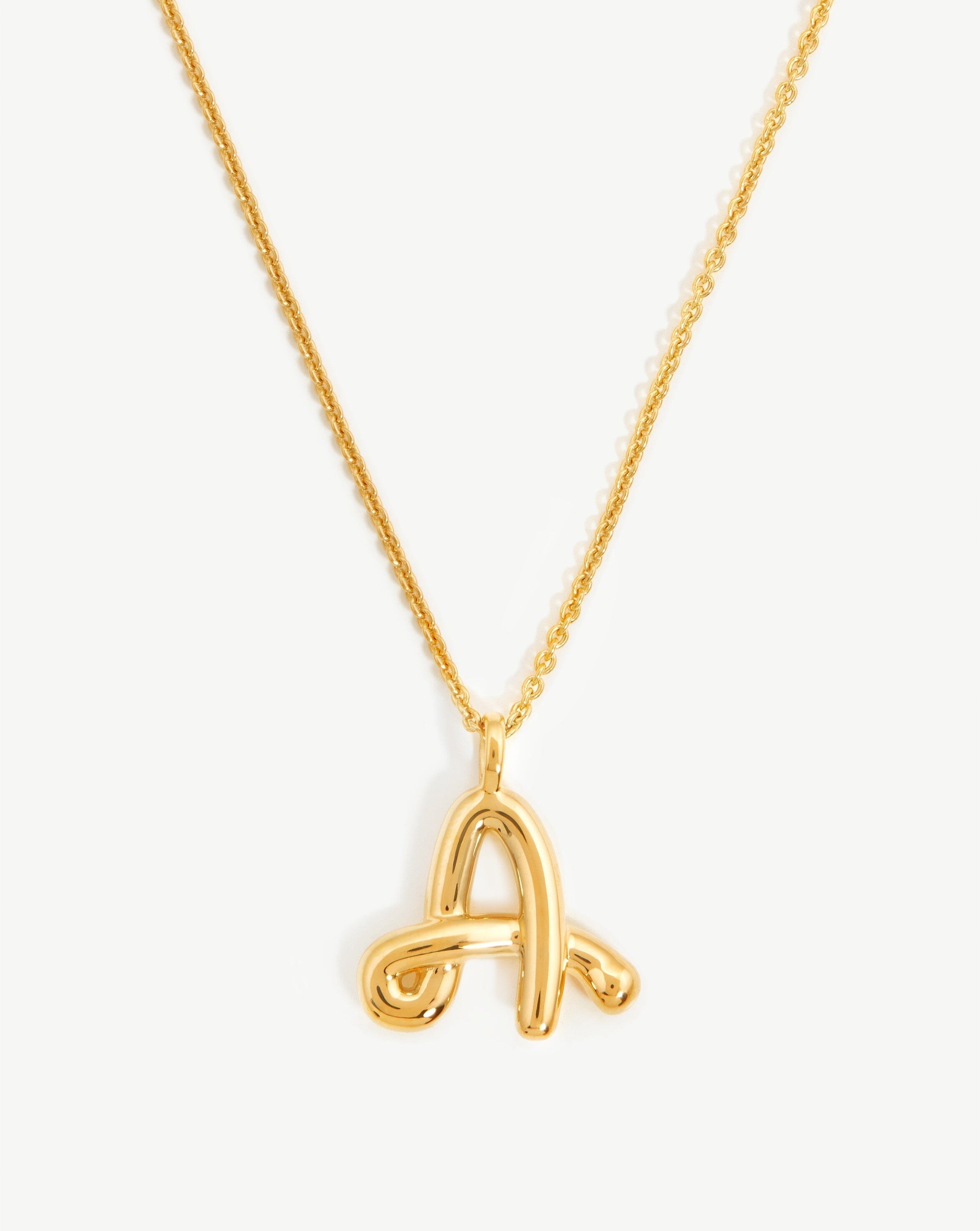 Curly Molten Initial Pendant Necklace - Initial A | 18ct Gold Plated Vermeil Necklaces Missoma 