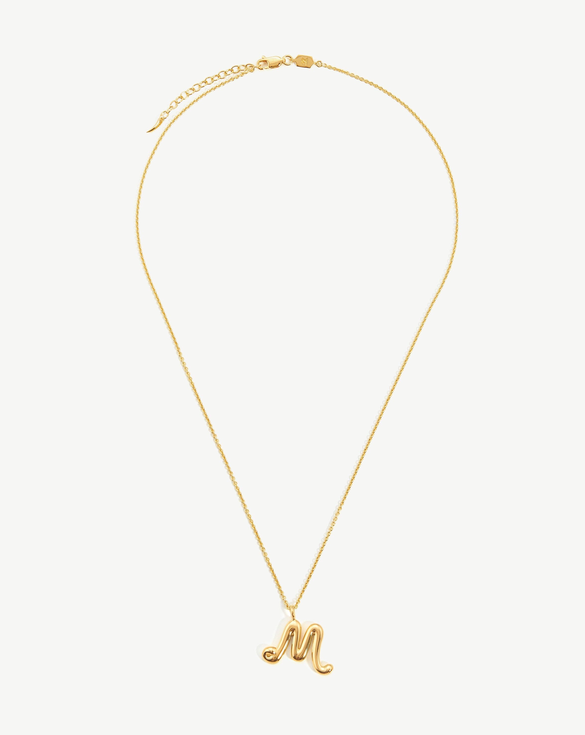 Curly Molten Initial Pendant Necklace - Initial M | 18ct Gold Plated Vermeil Necklaces Missoma 
