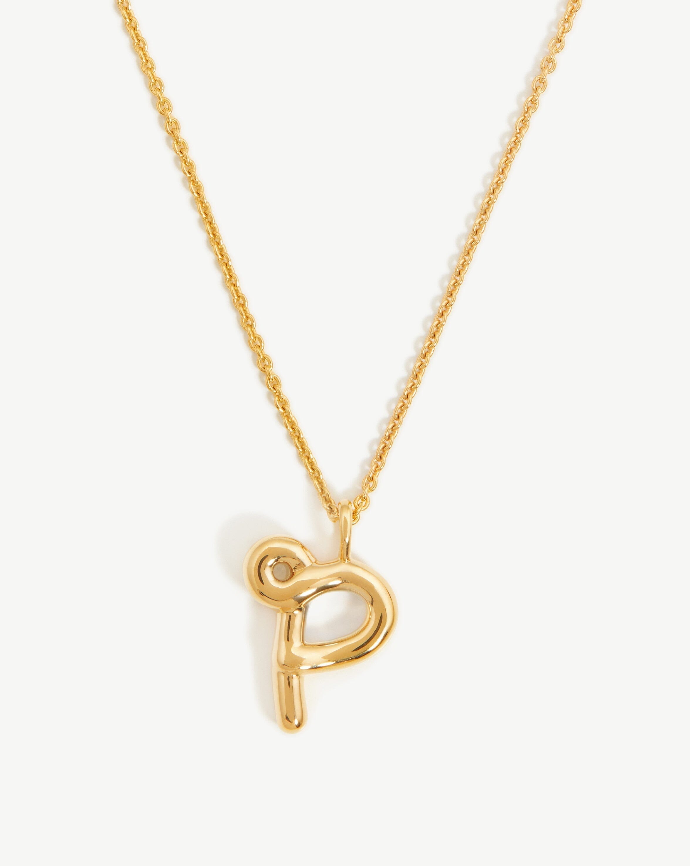 Curly Molten Initial Pendant Necklace - Initial P | 18ct Gold Plated Vermeil Necklaces Missoma 
