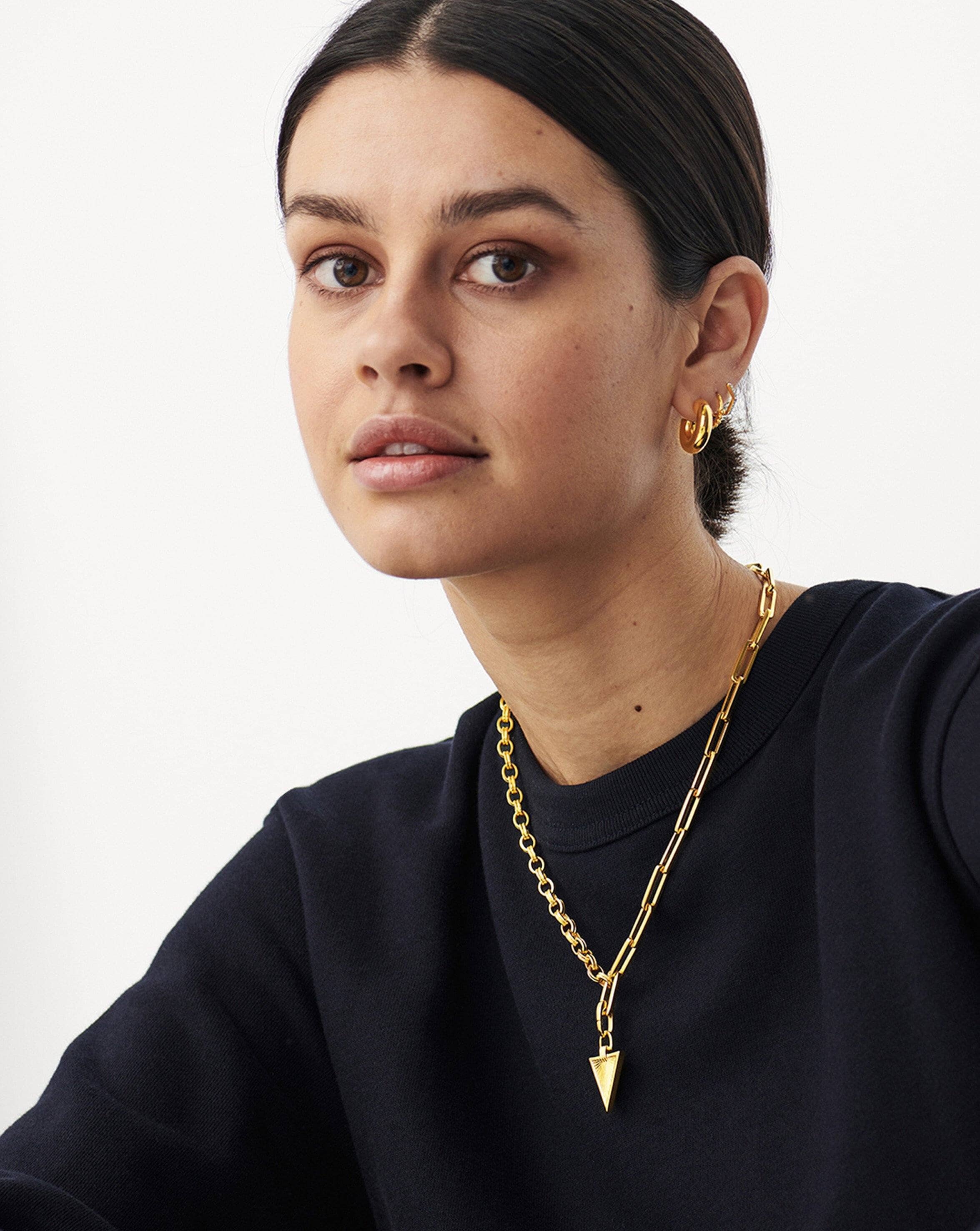 Deconstructed Axiom Ridge Triangle Chain Necklace | 18ct Gold Plated Necklaces Missoma 