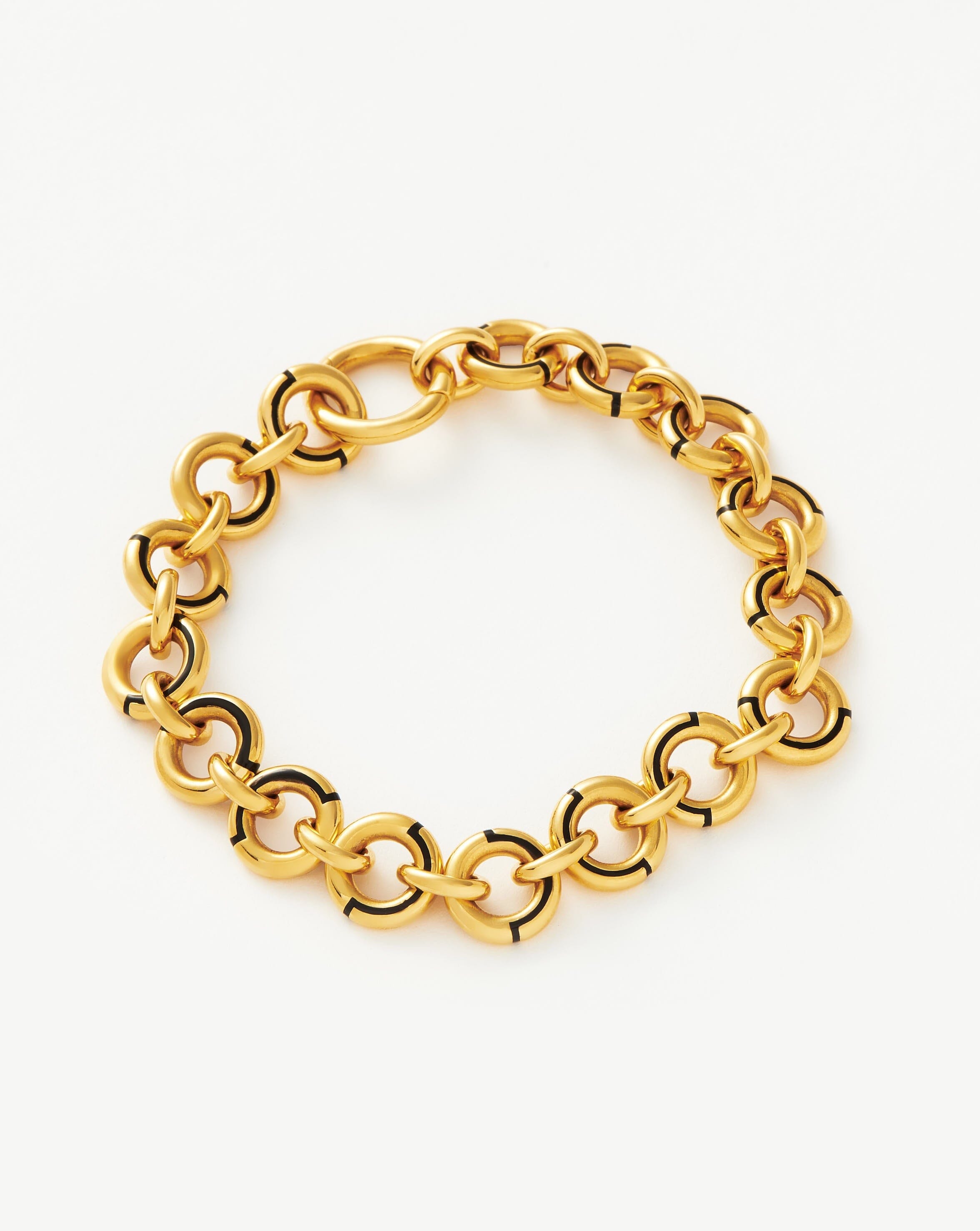 Enamel Byline Link Chunky Chain Bracelet | 18ct Gold Plated Bracelets Missoma 