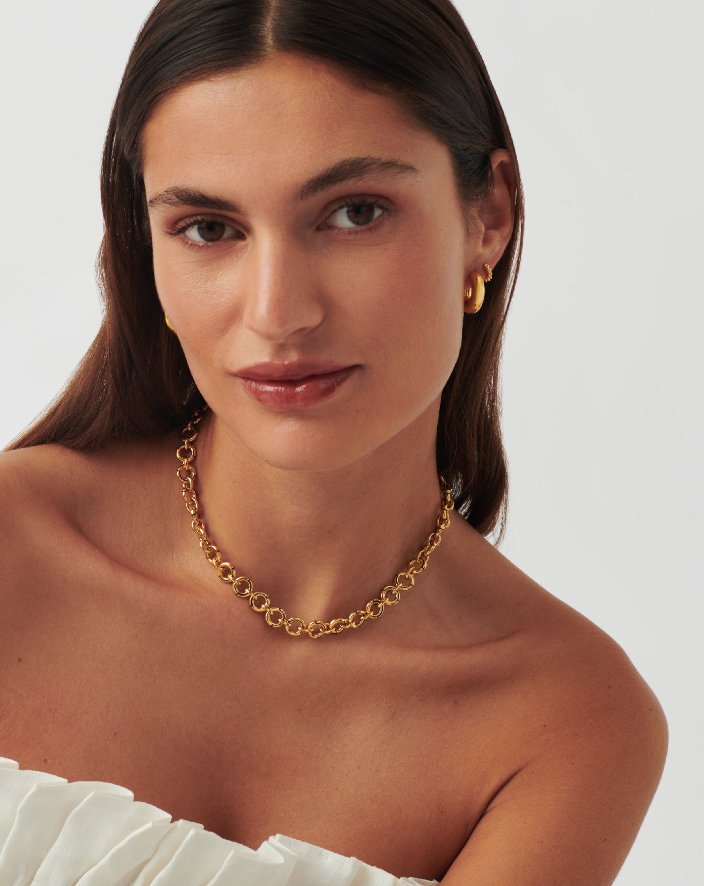 Enamel Byline Link Chunky Chain Choker | 18ct Gold Plated on Brass Necklaces Missoma UK Staging 