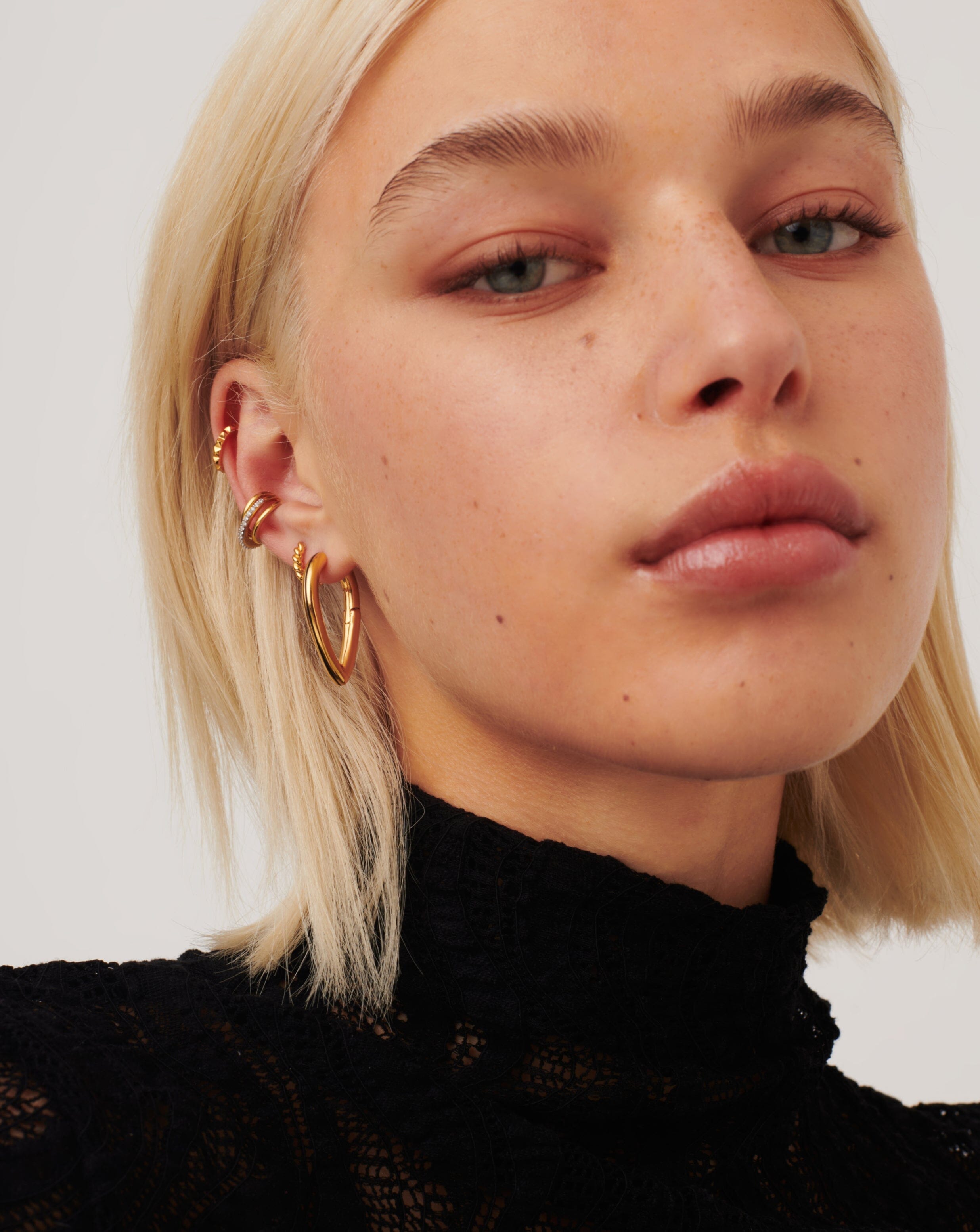 Enamel Byline Pear Hoop Earrings | 18ct Gold Plated Earrings Missoma 