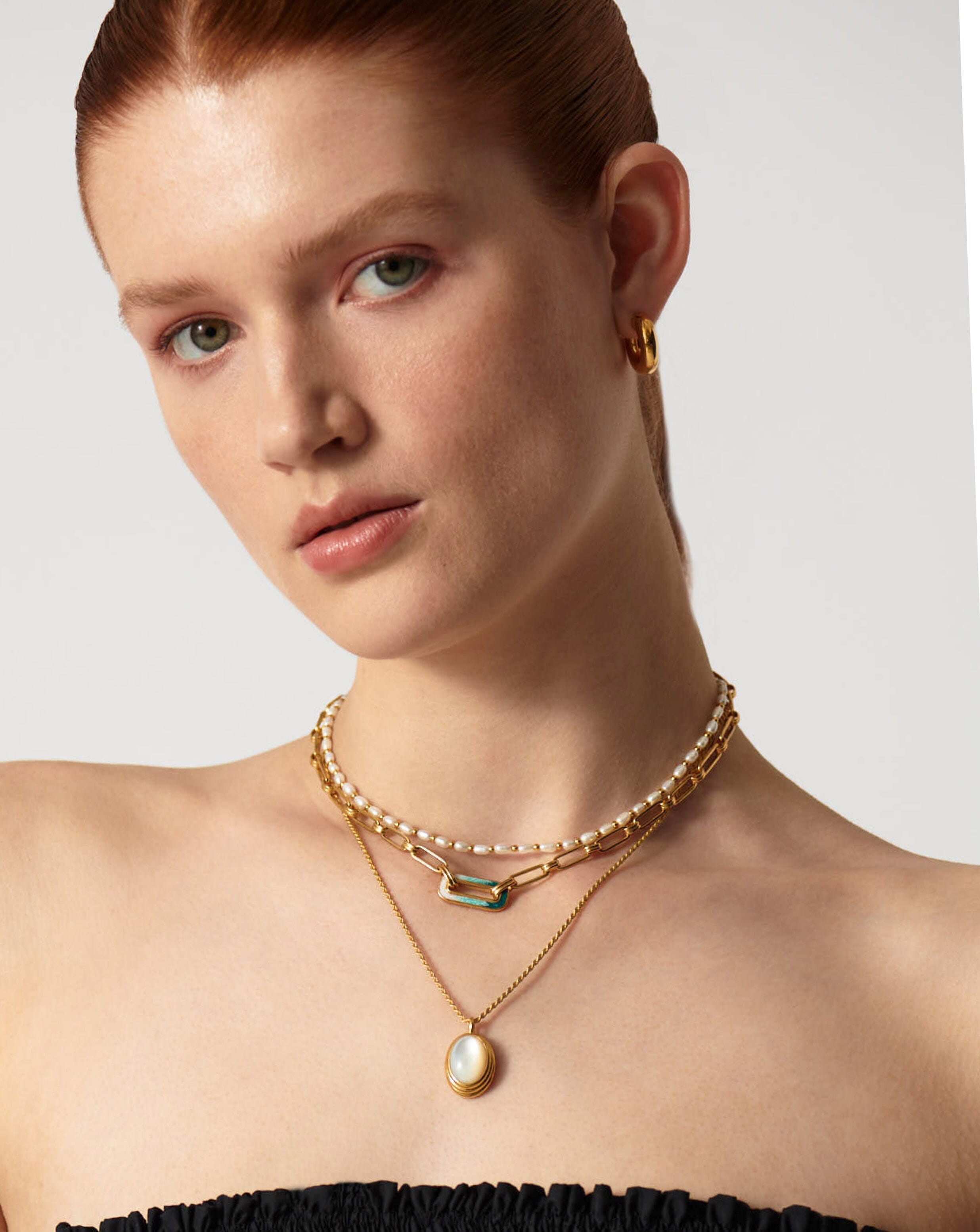 Enamel Haze Ombre Floating Pendant Chain Necklace Necklaces Missoma 