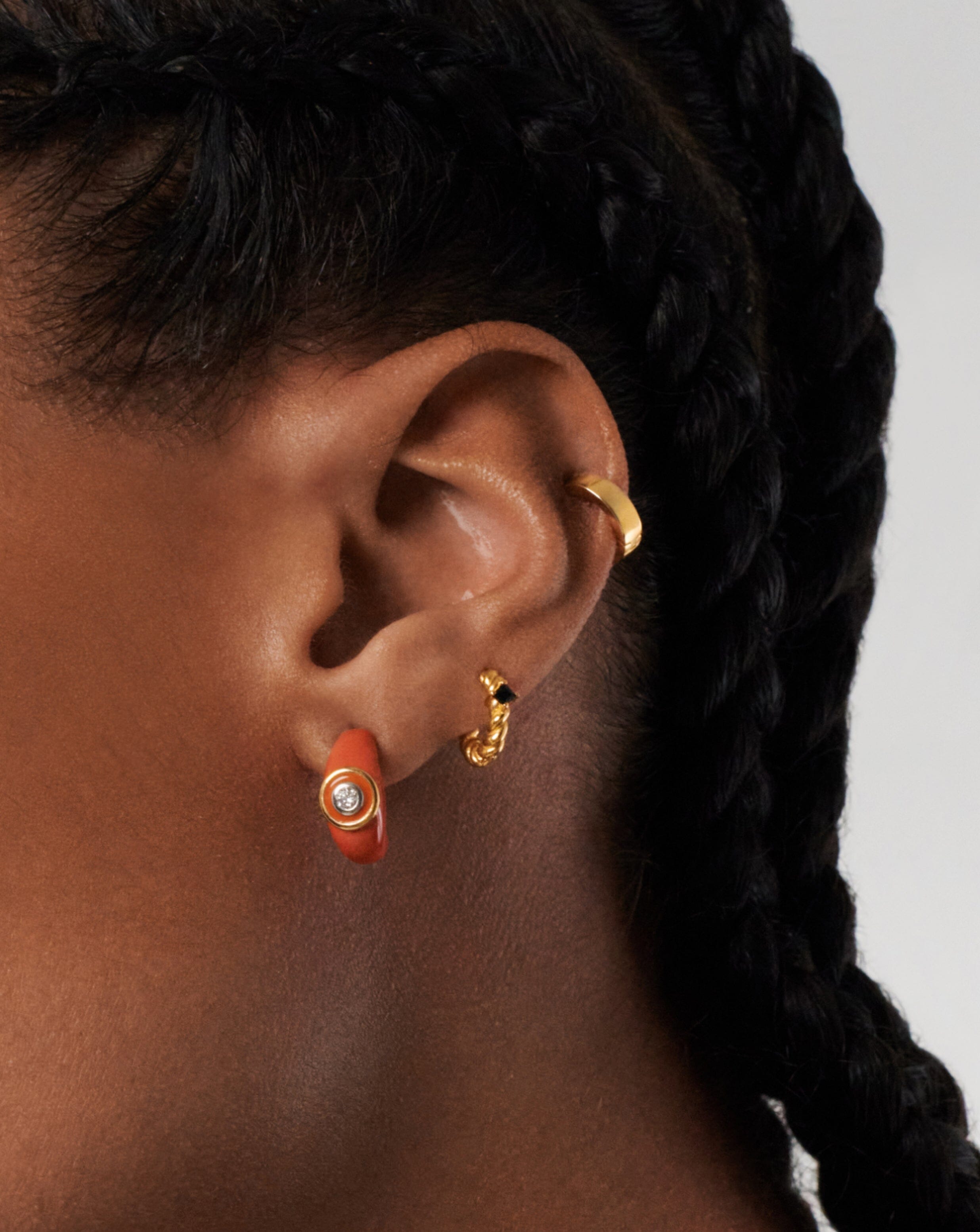 Enamel & Stone Dome Mini Hoop Earrings Earrings Missoma 