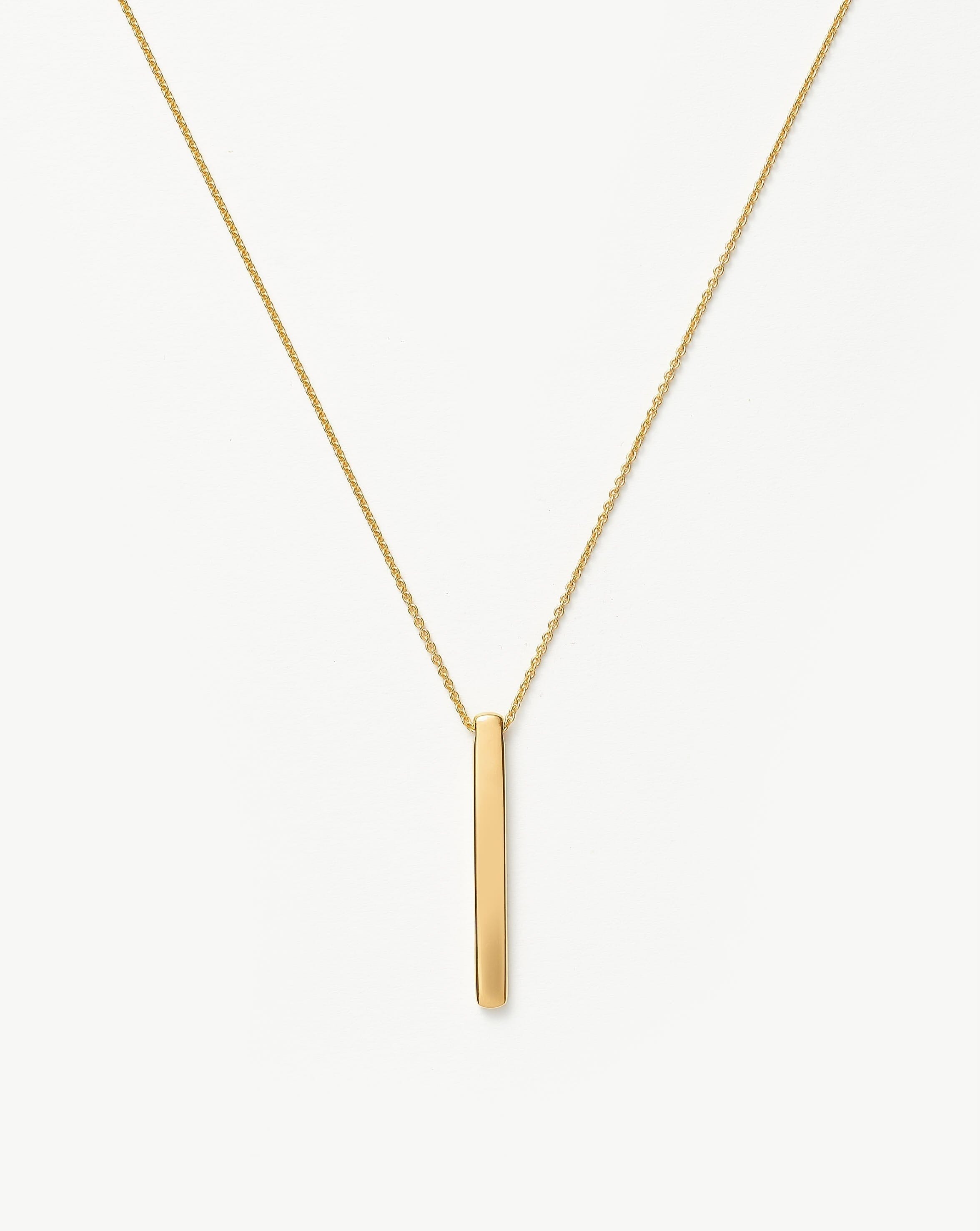 Engravable Bar Pendant Necklace | 18ct Gold Plated Vermeil Necklaces Missoma 18ct Gold Plated Vermeil 