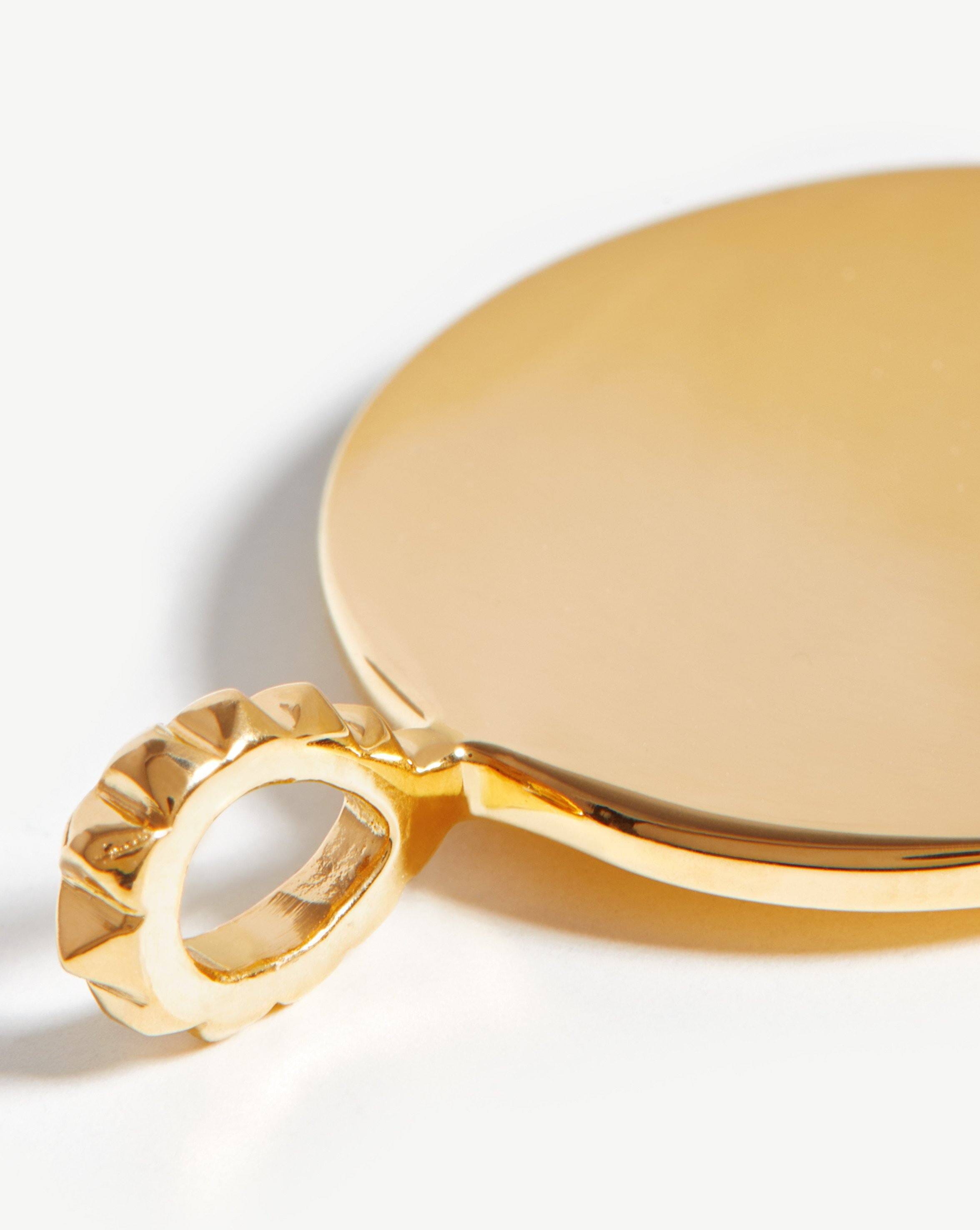 Engravable Large Round Disc Pendant | 18ct Gold Plated Vermeil Charms & Pendants Missoma 