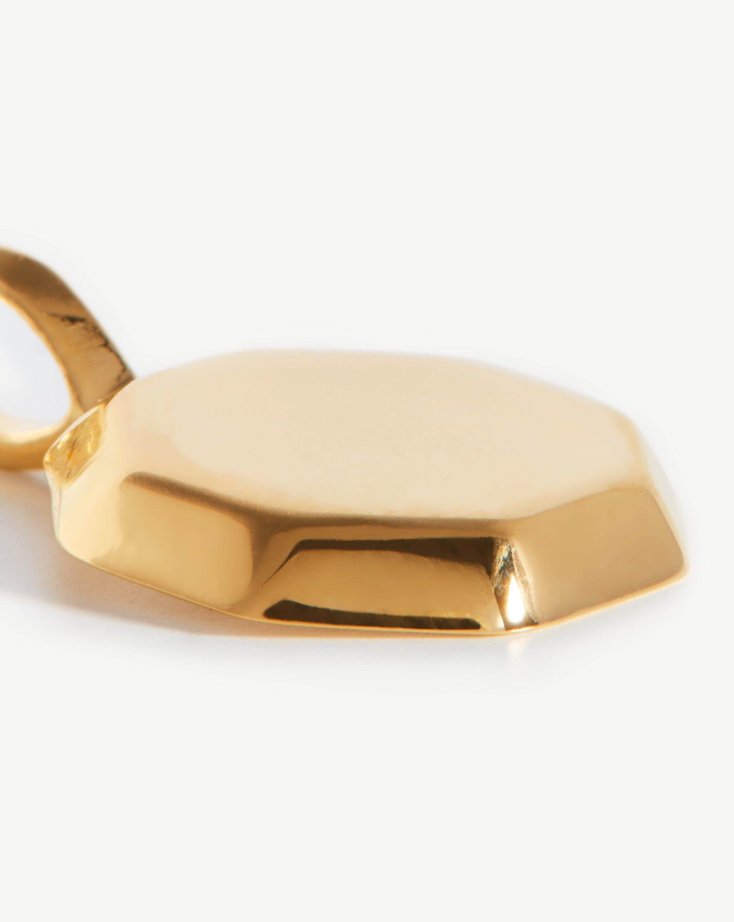 Engravable Mini Octagon Pendant | 18ct Gold Plated Vermeil Charms & Pendants Missoma 