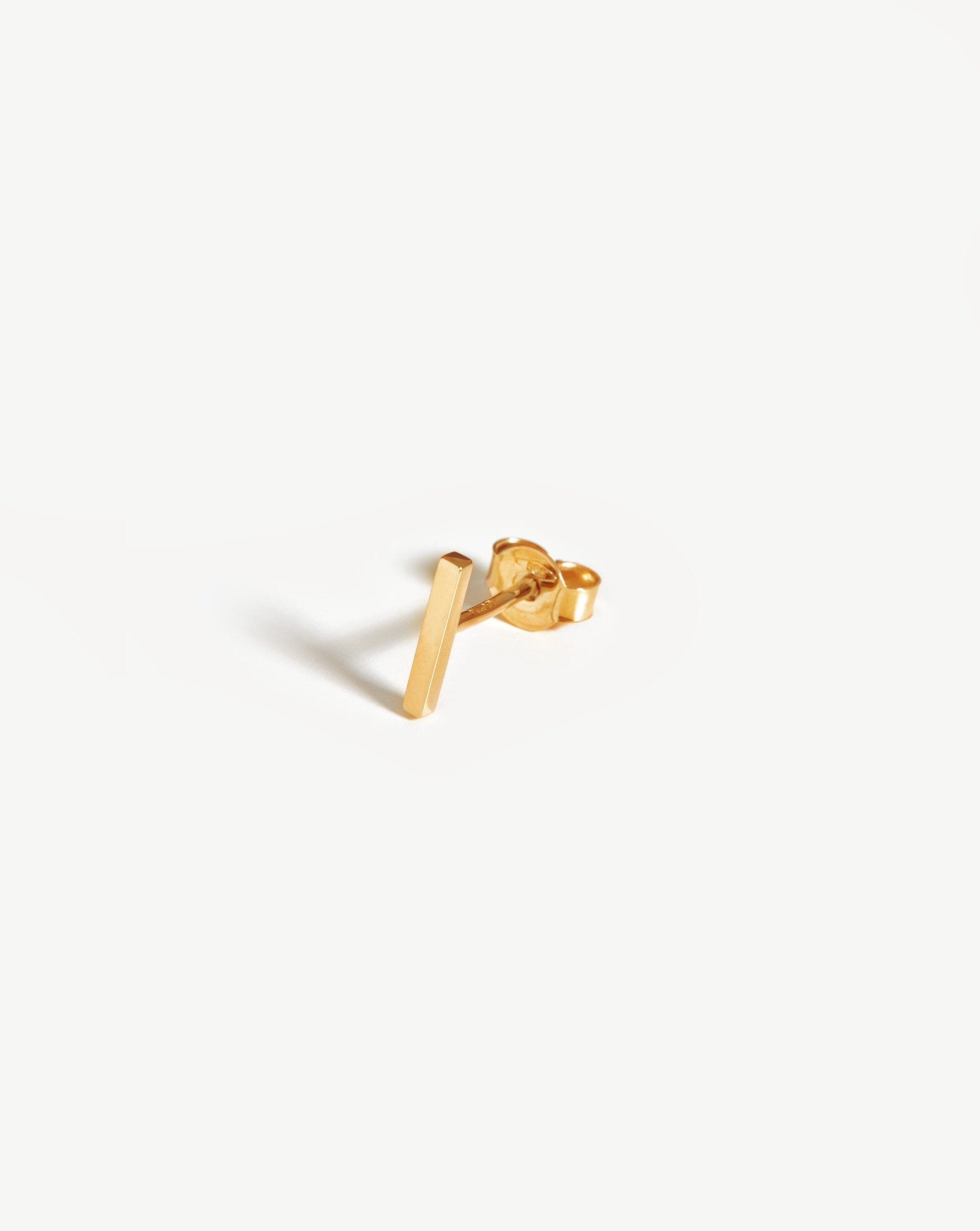 Fine Bar Single Stud Earring | 14ct Solid Gold Earrings Missoma 