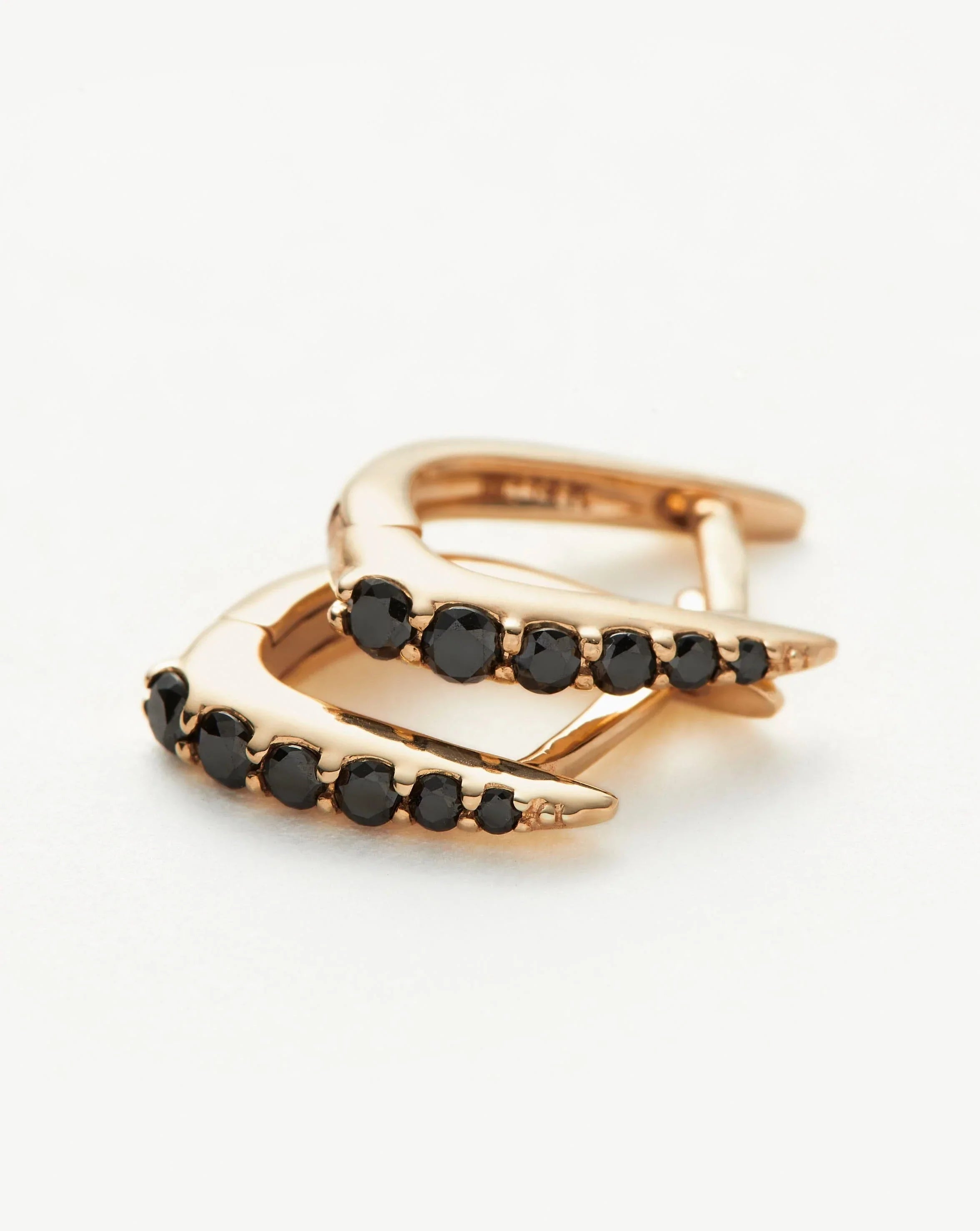 Fine Claw Huggies | 14ct Solid Gold/Black Diamond Earrings Missoma 