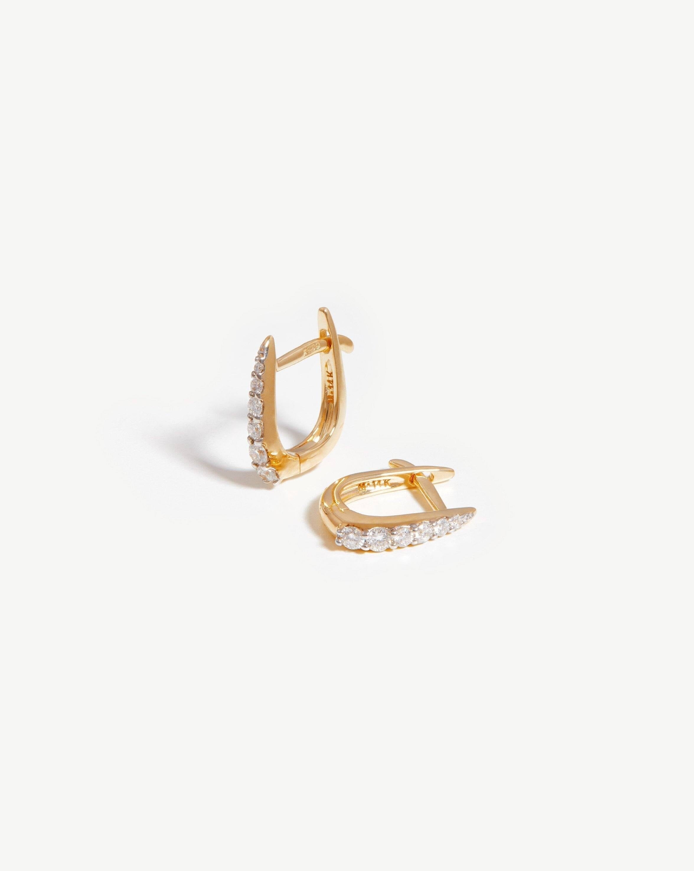 Fine Claw Huggies | 14ct Solid Gold/Diamond Earrings Missoma 
