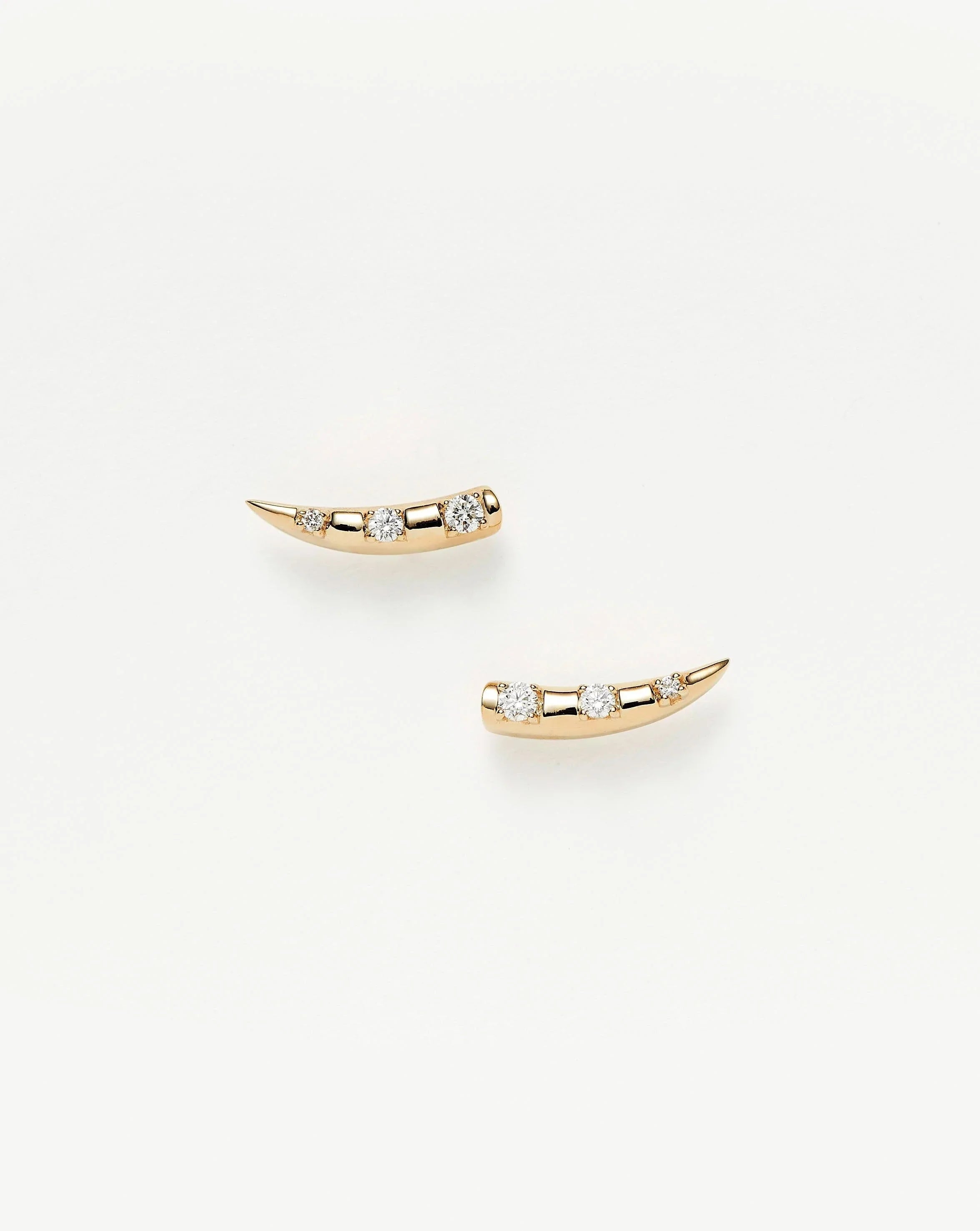 Fine Diamond Claw Stud Earrings | 14ct Solid Gold/Diamond Earrings Missoma 
