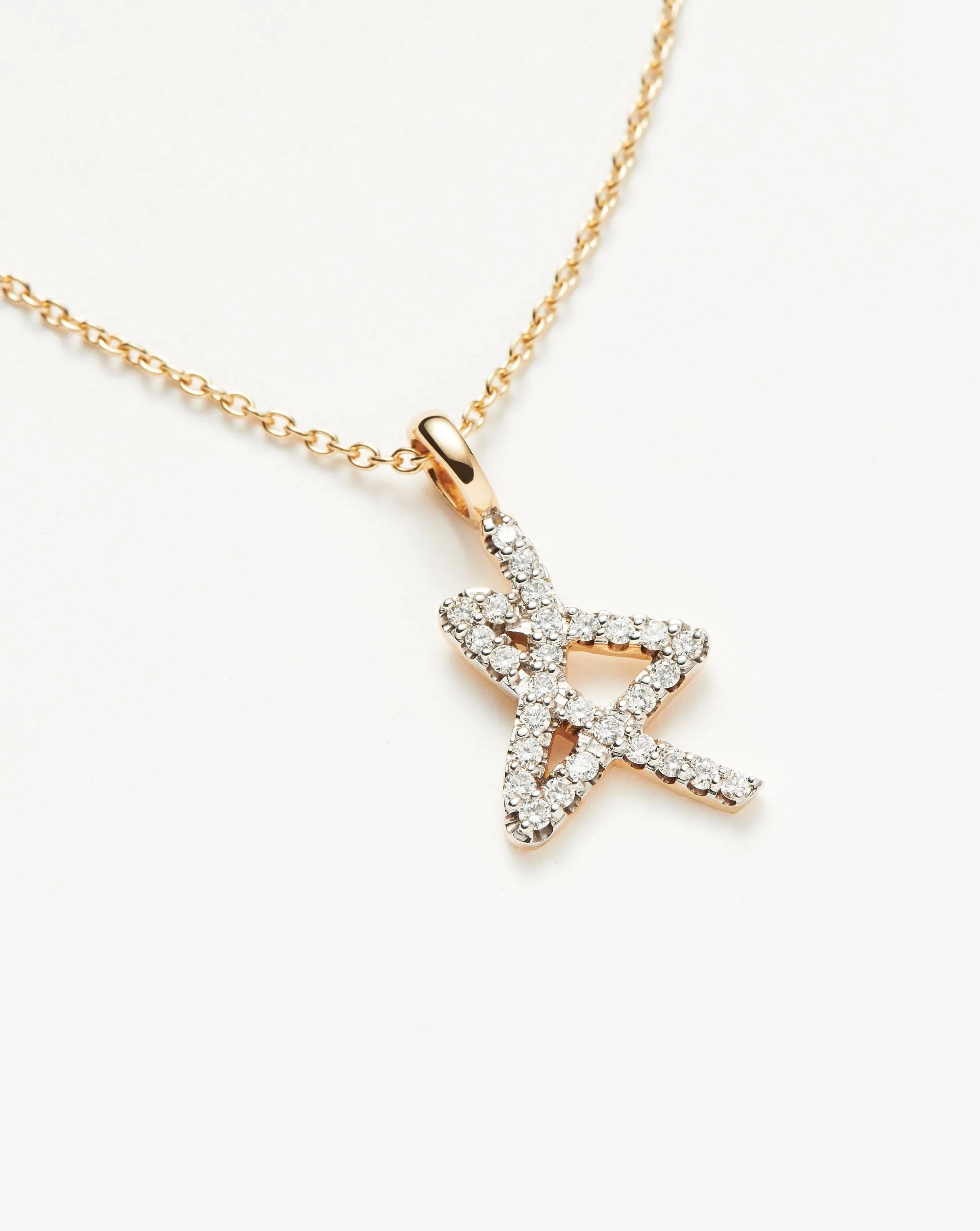 Fine Diamond Star Charm Necklace | 14ct Solid Gold/Diamond Necklaces Missoma 