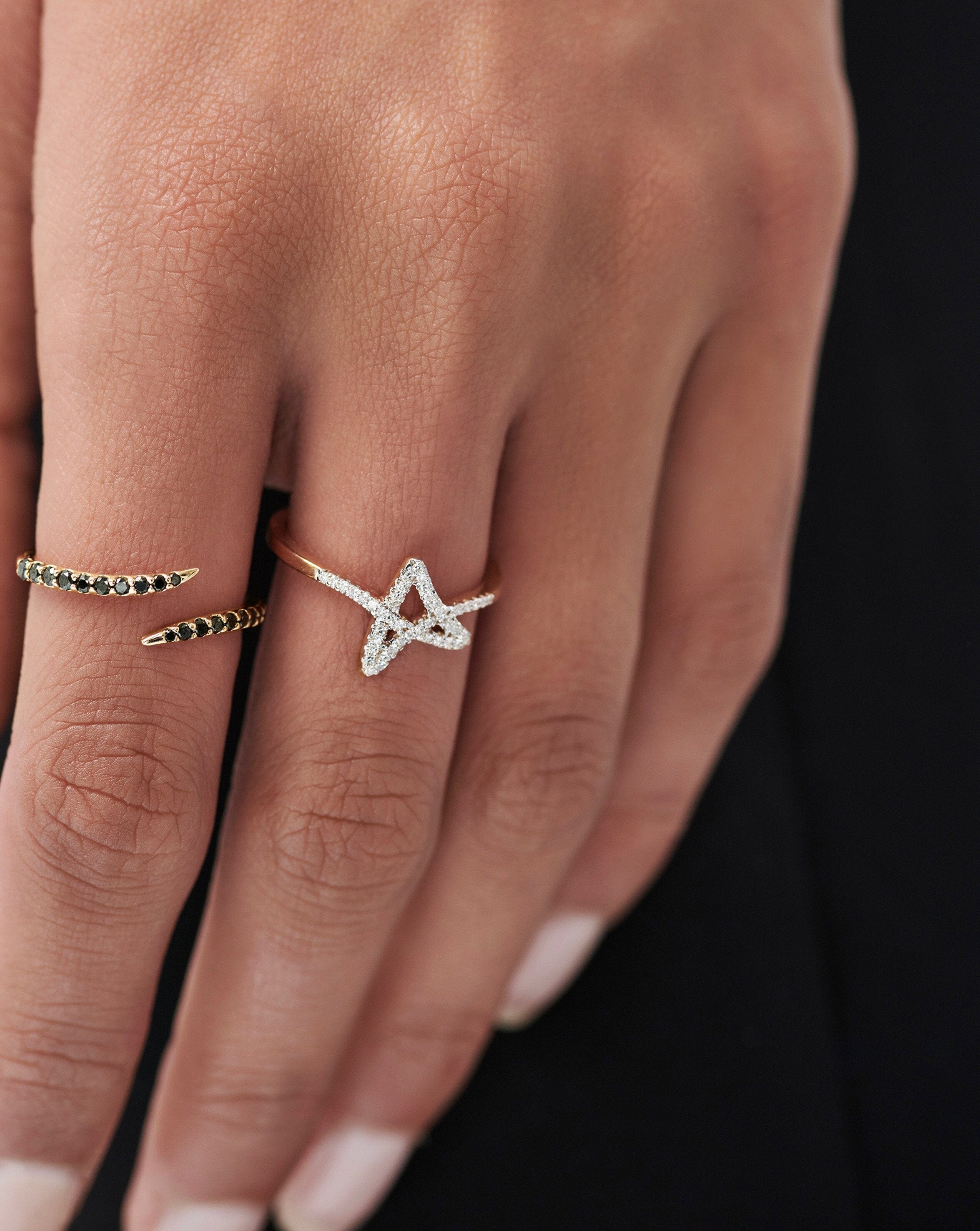 Fine Diamond Star Ring | 14ct Solid Gold/Diamond Rings Missoma 