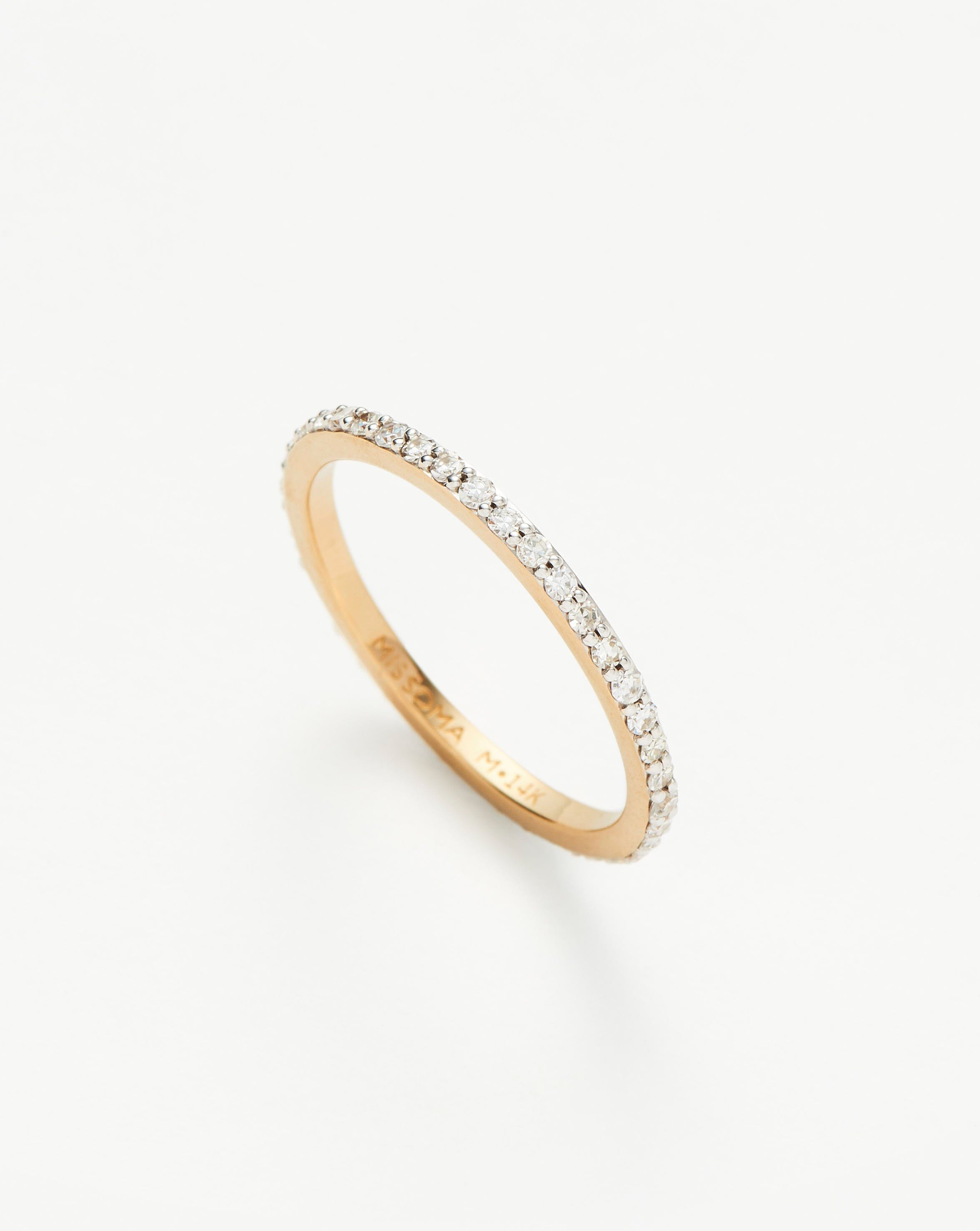 Fine Slim Half Eternity Ring | 14ct Solid Gold/Diamond Rings Missoma 