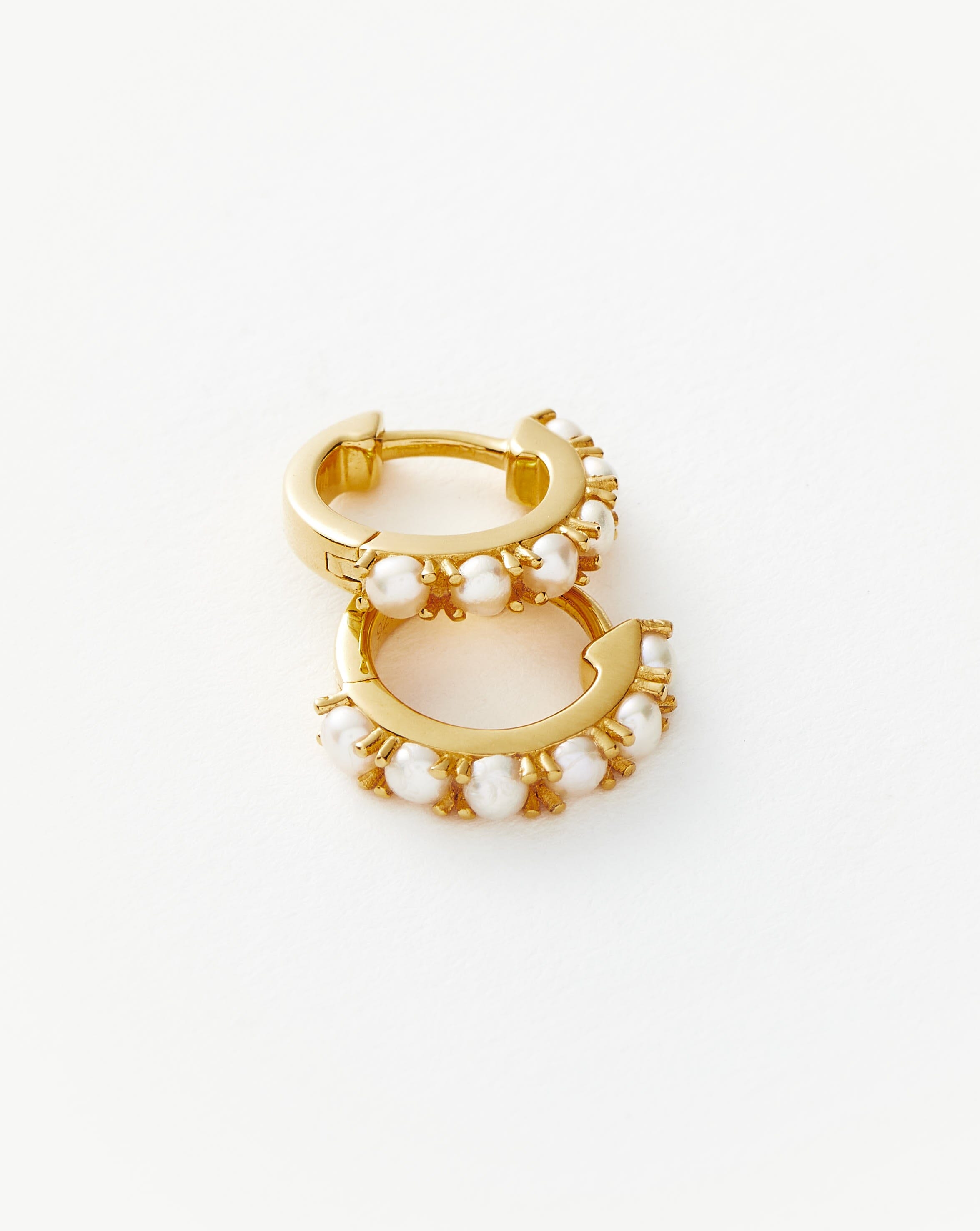 Gemstone Huggies | 18ct Gold Plated Vermeil/Pearl Earrings Missoma 